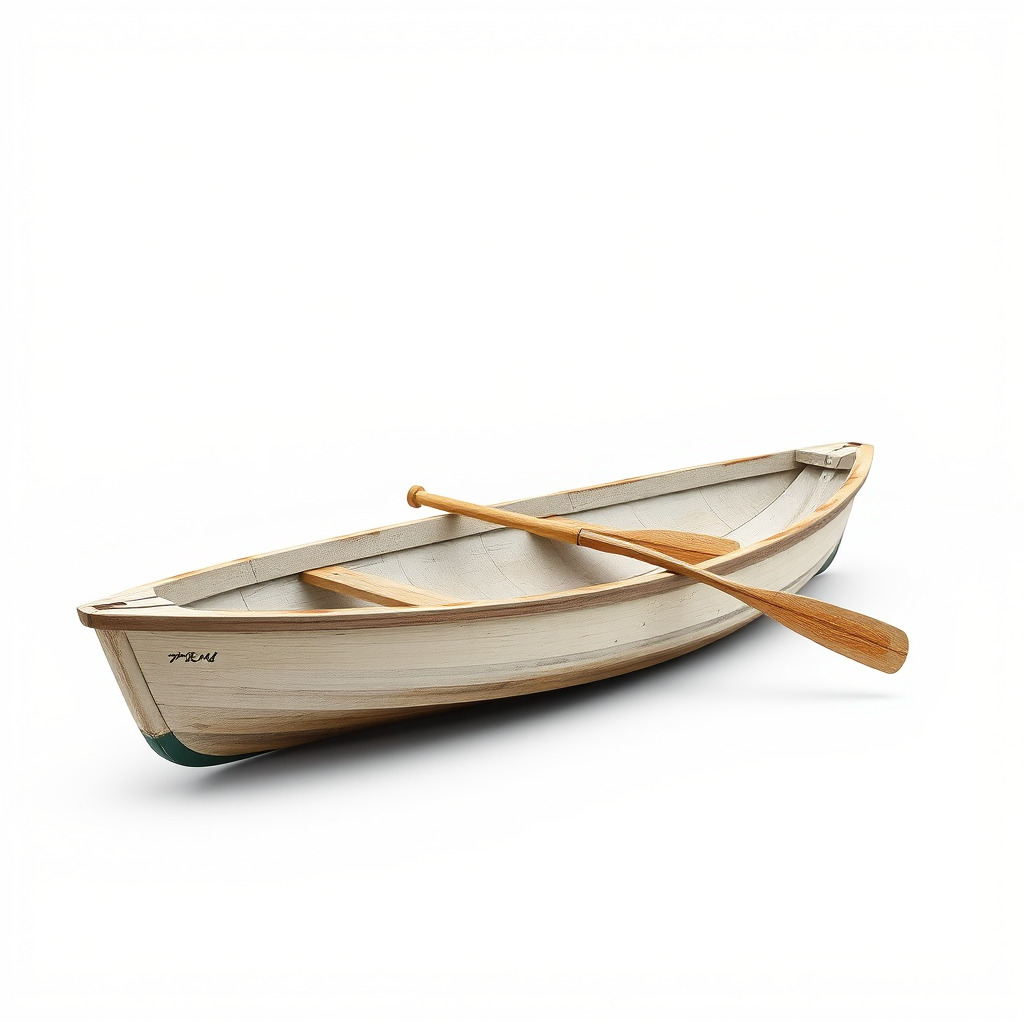 Vintage Rowboat with Oars model pack Low-poly 3D model_4