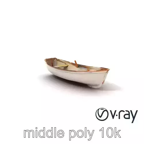 Rustic Rowboat with Oars 3D model pack Low-poly 3D model