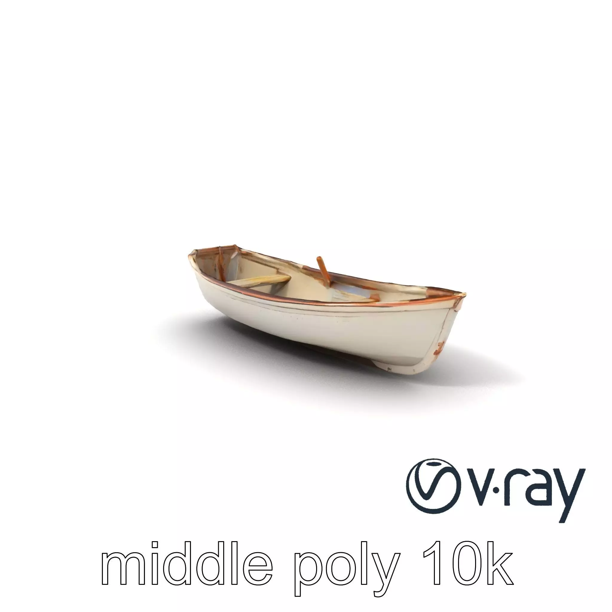 Rustic Rowboat with Oars 3D model pack Low-poly 3D model_0