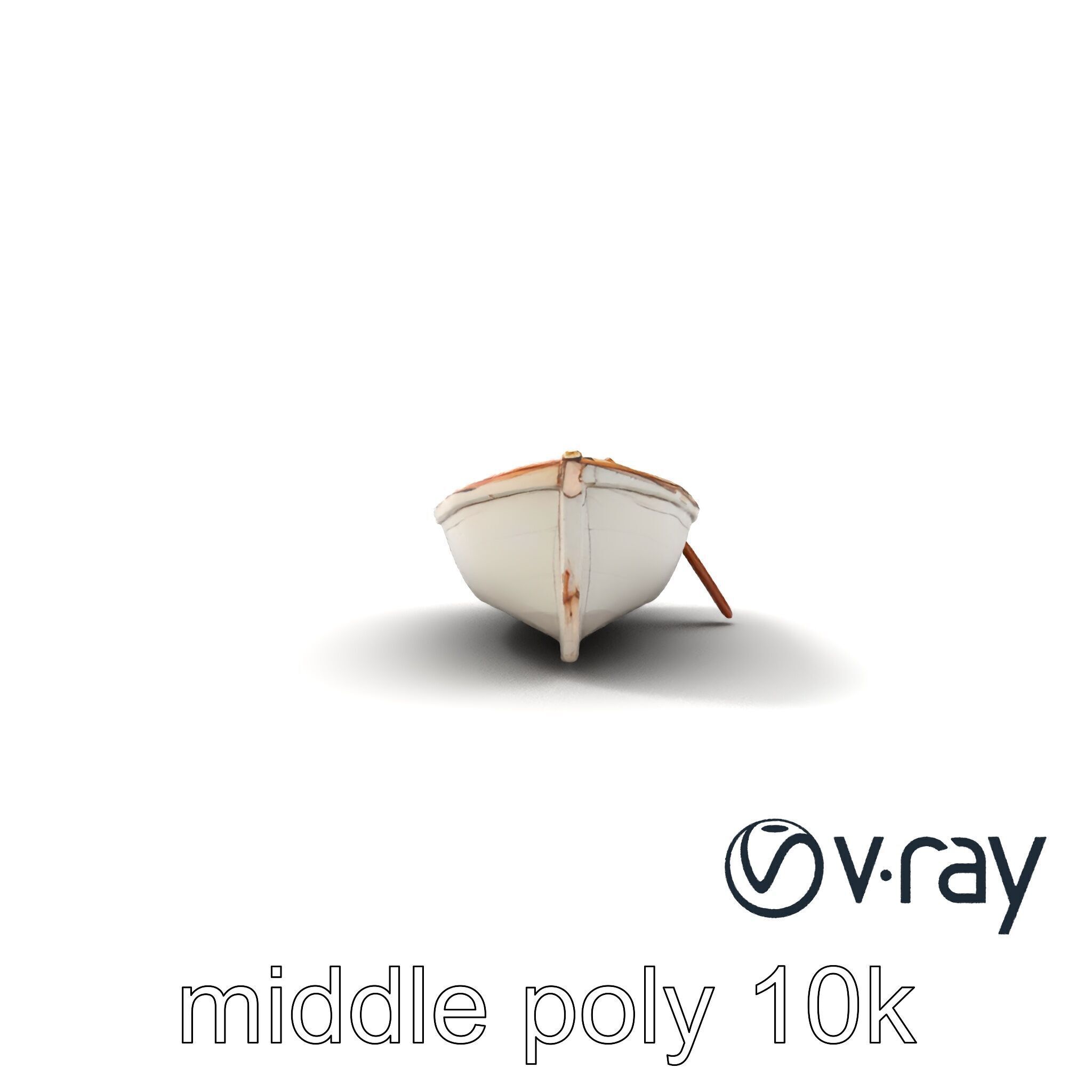 Rustic Rowboat with Oars 3D model pack Low-poly 3D model_19