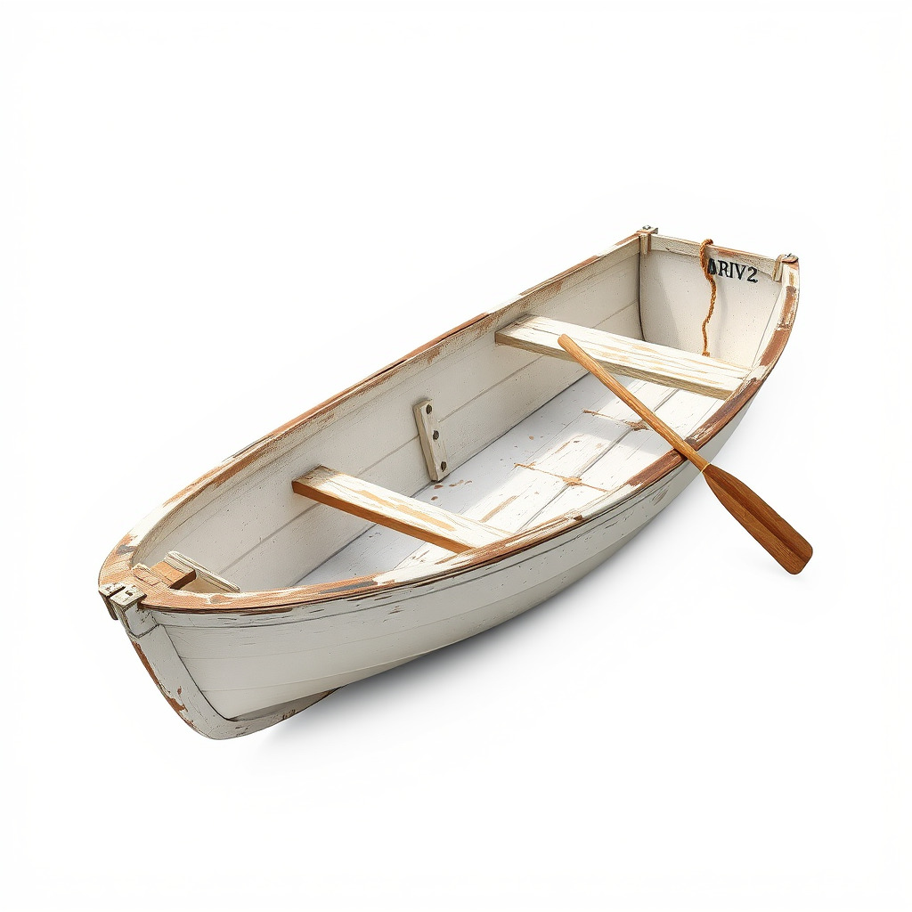 Rustic Rowboat with Oars 3D model pack Low-poly 3D model_4
