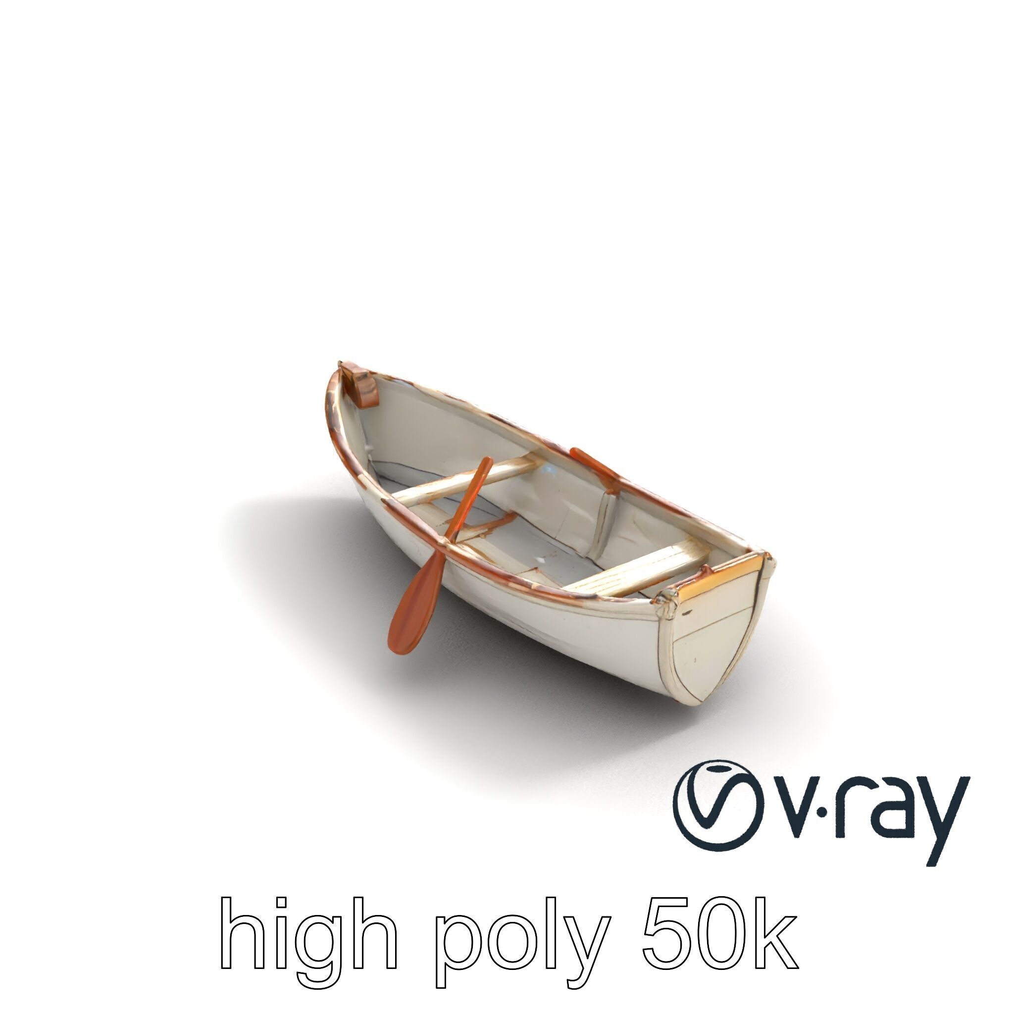 Rustic Rowboat with Oars 3D model pack Low-poly 3D model_22