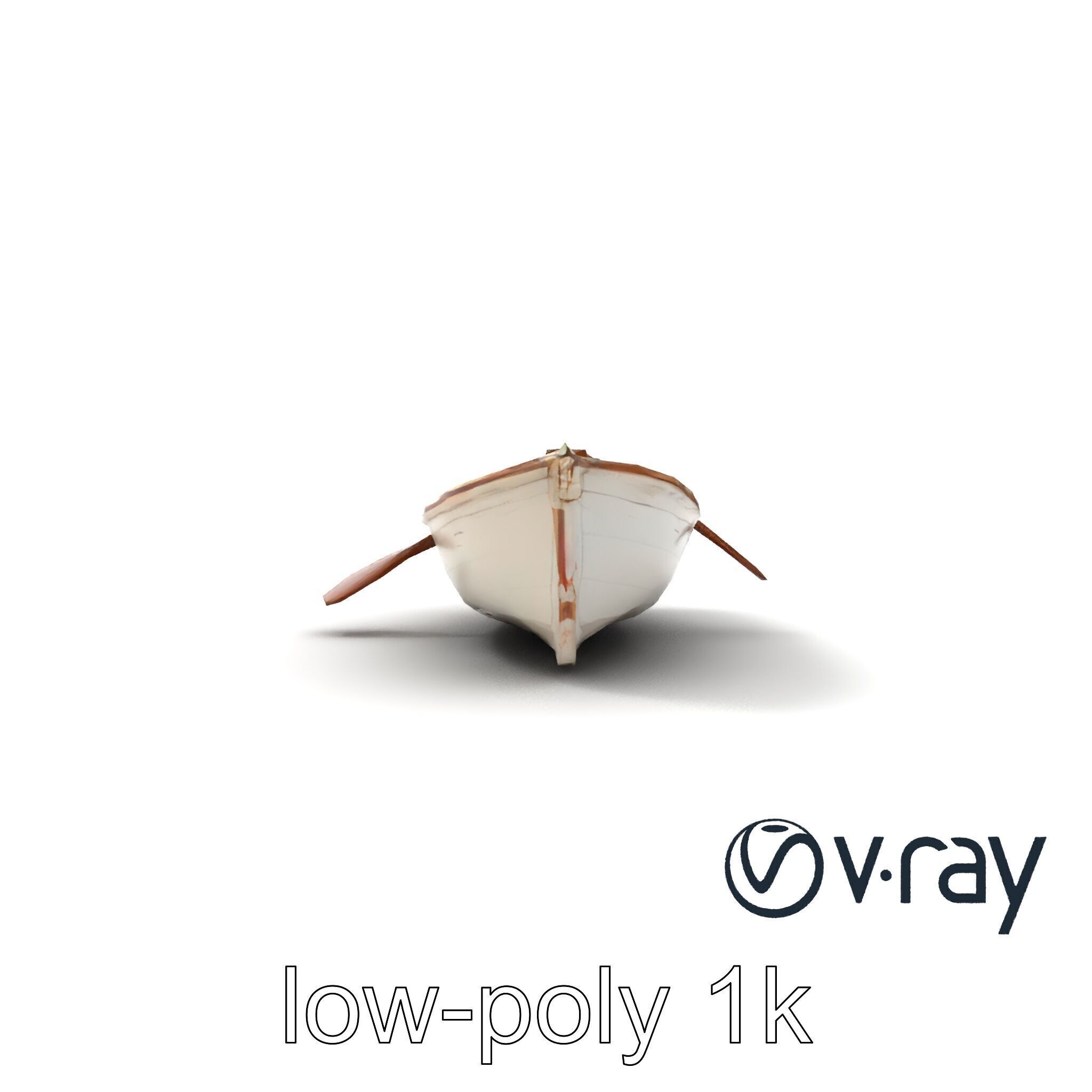 Rustic Rowboat with Oars 3D model pack Low-poly 3D model_26