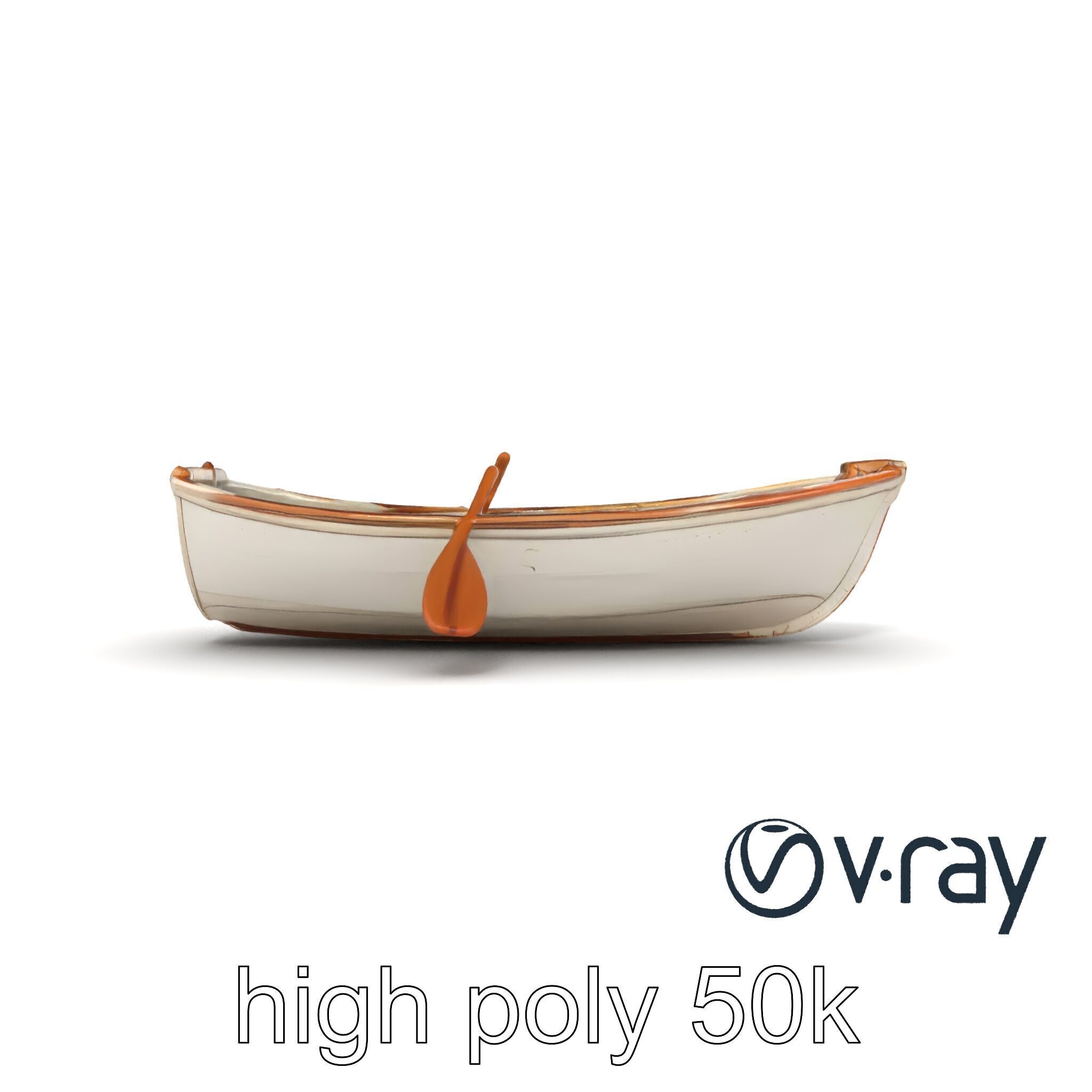 Rustic Rowboat with Oars 3D model pack Low-poly 3D model_13