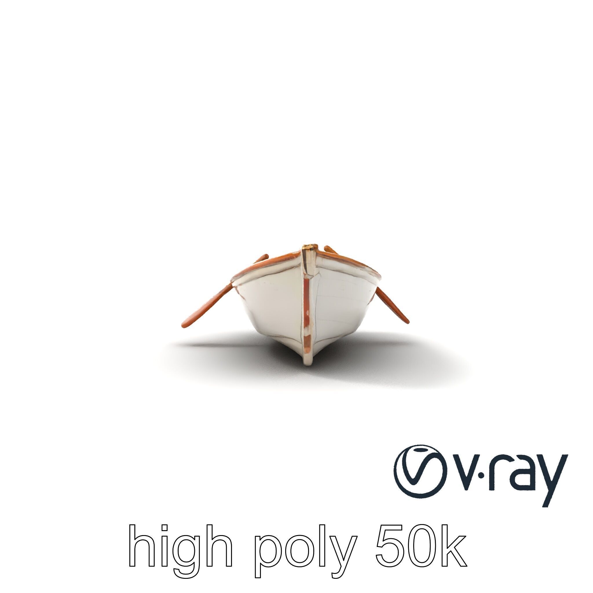 Rustic Rowboat with Oars 3D model pack Low-poly 3D model_15