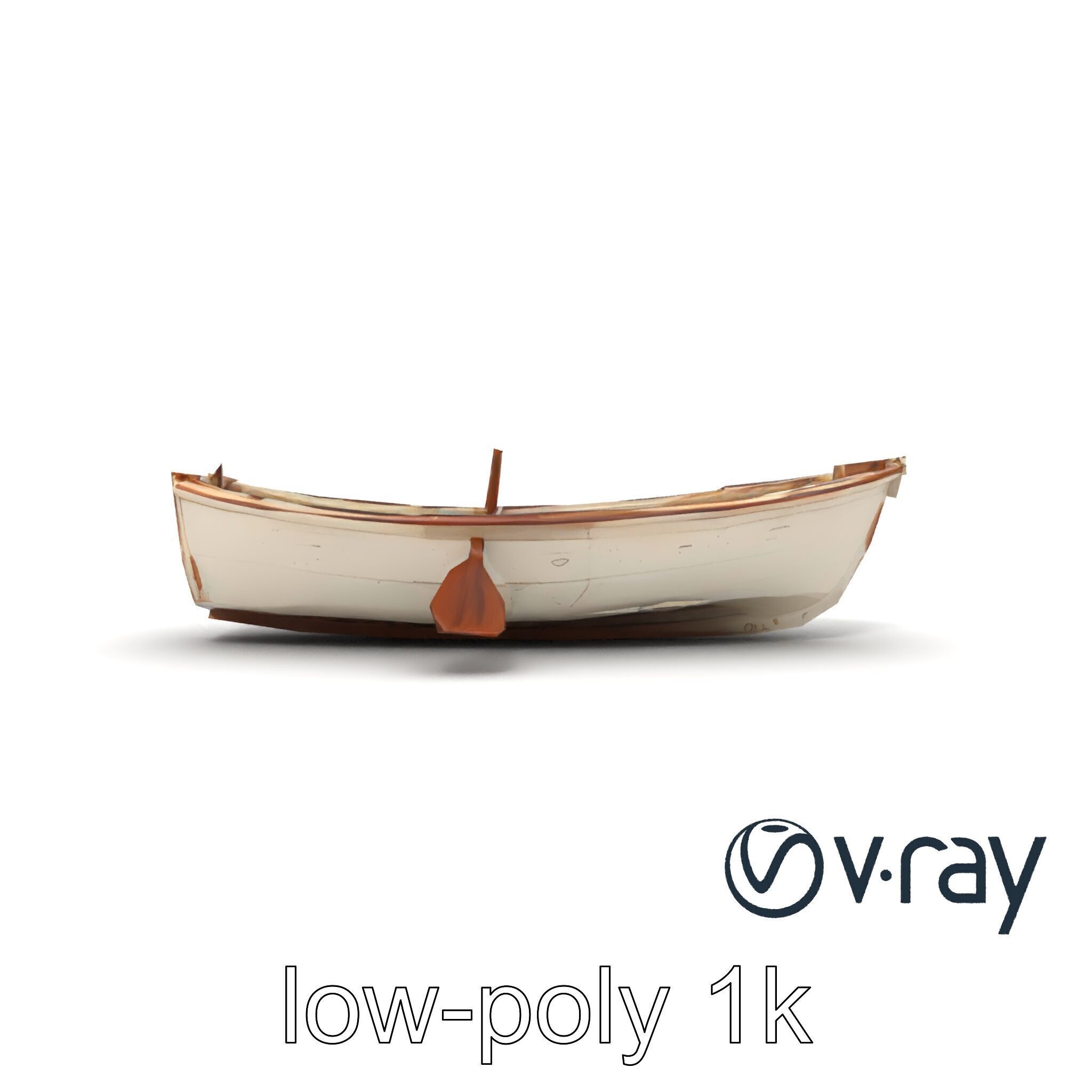 Rustic Rowboat with Oars 3D model pack Low-poly 3D model_24