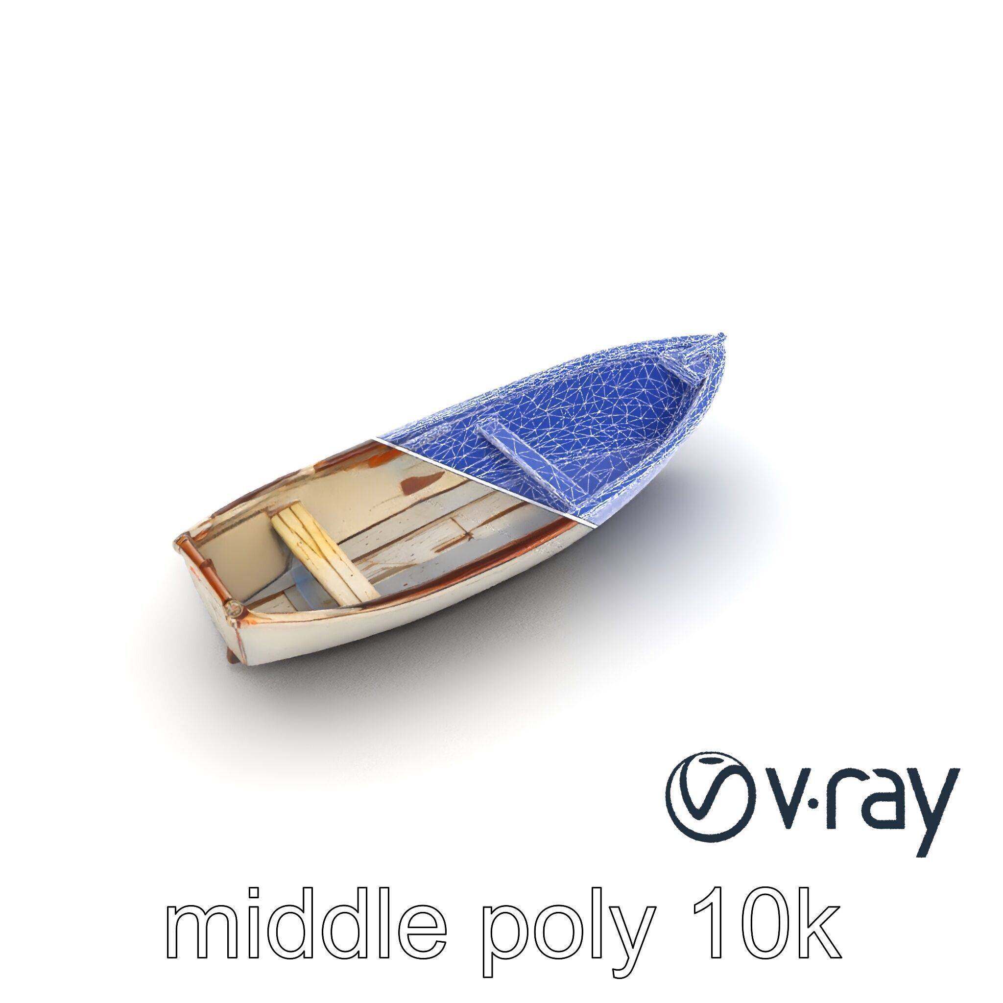 Rustic Rowboat with Oars 3D model pack Low-poly 3D model_27