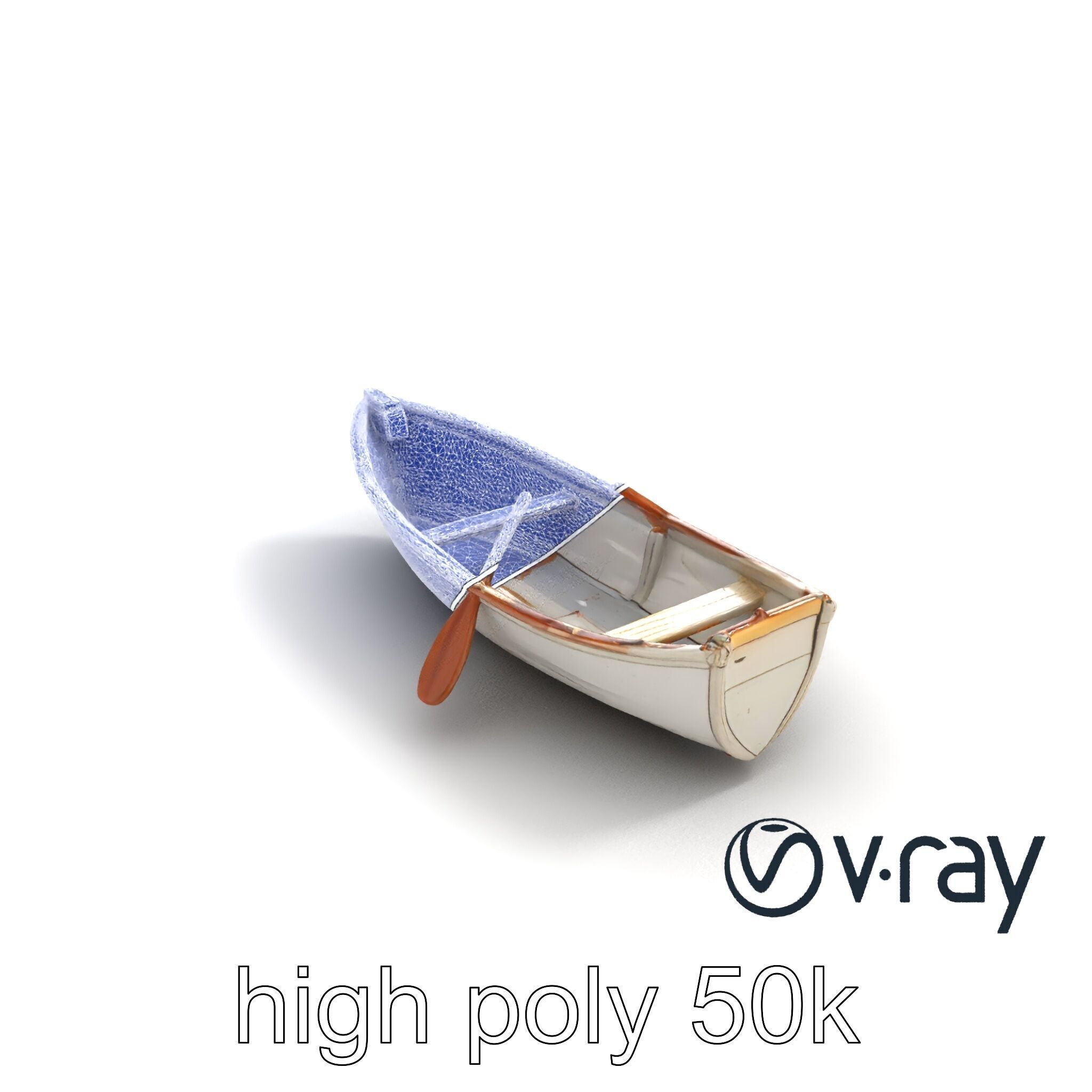 Rustic Rowboat with Oars 3D model pack Low-poly 3D model_18