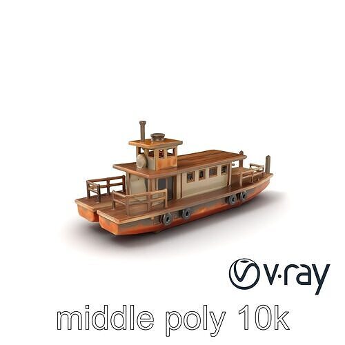 Historic Passage Ferry Early Century Model Pack Low-poly 3D model