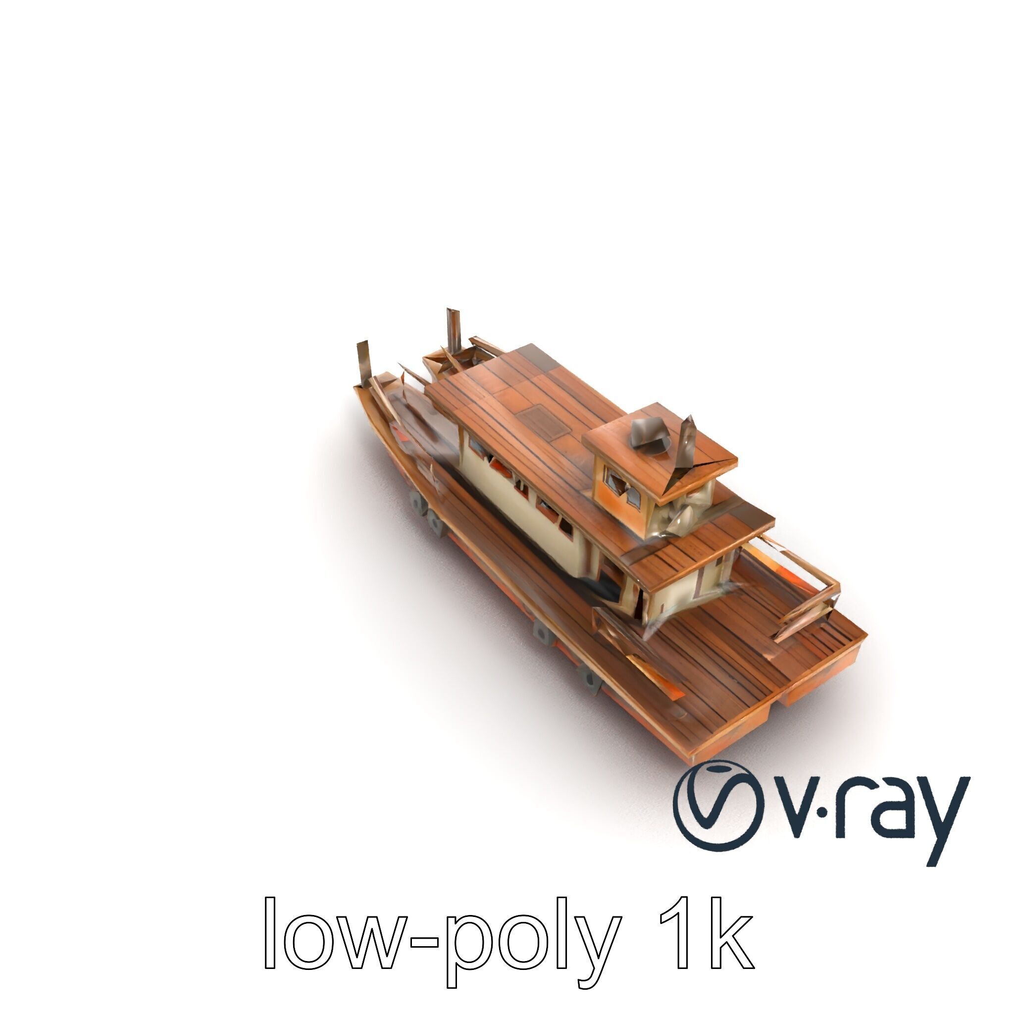 Historic Passage Ferry Early Century Model Pack Low-poly 3D model_12