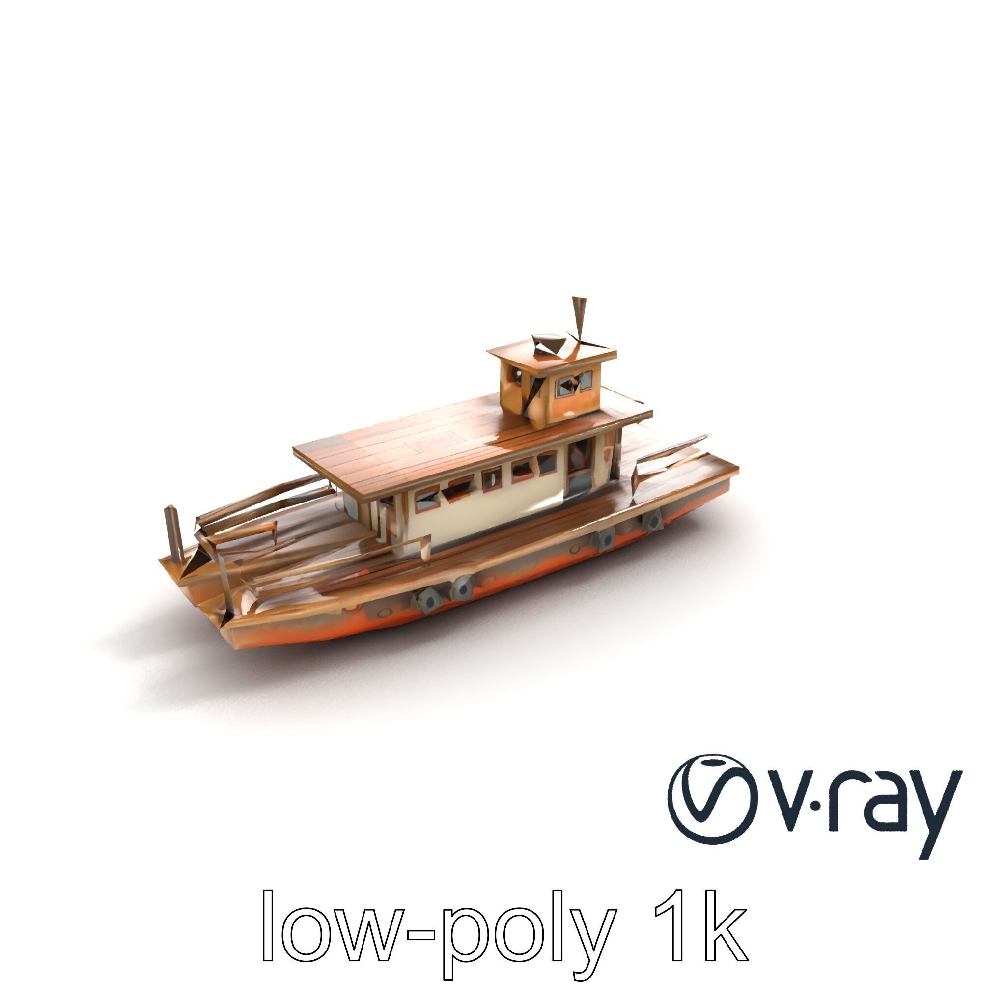Historic Passage Ferry Early Century Model Pack Low-poly 3D model_8