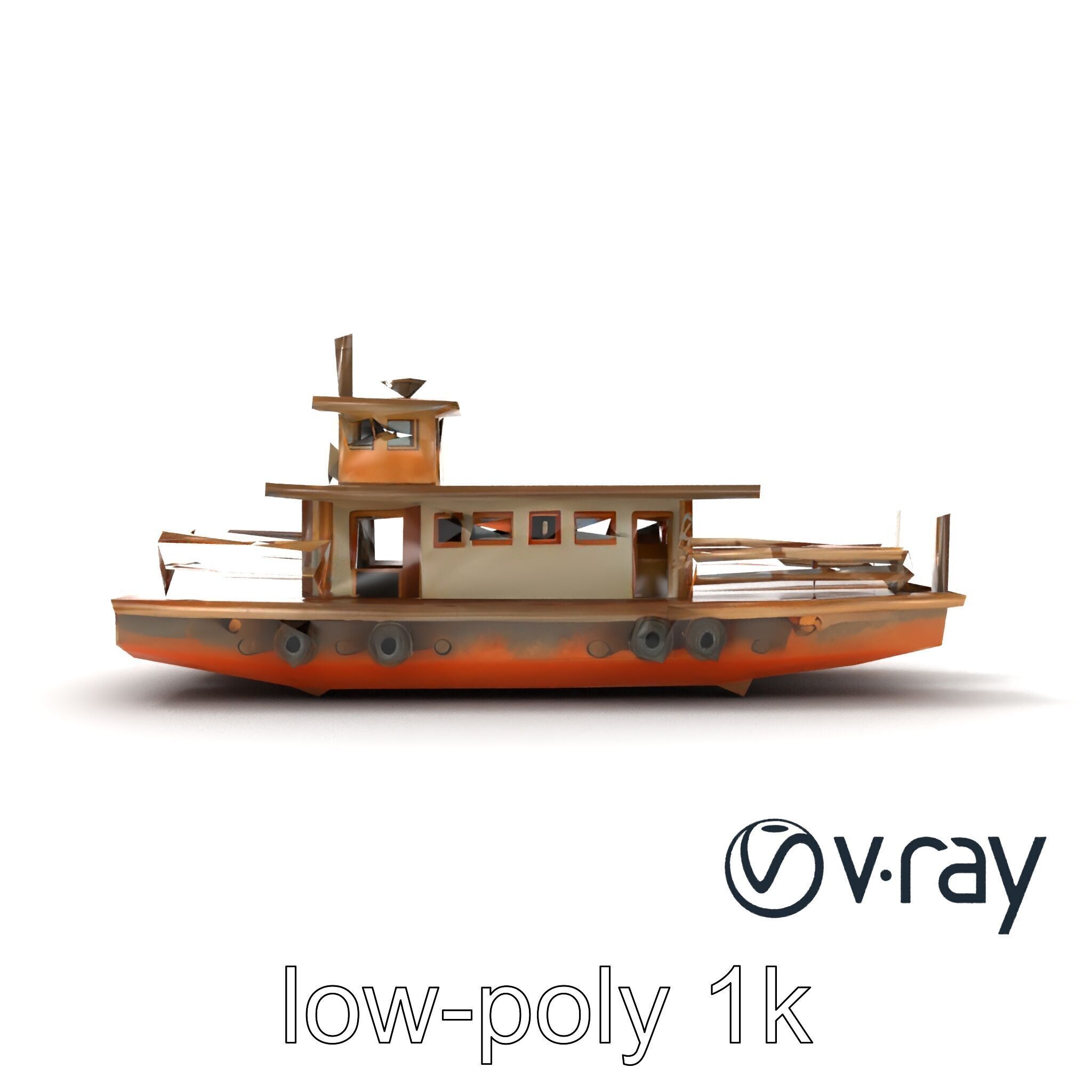 Historic Passage Ferry Early Century Model Pack Low-poly 3D model_23