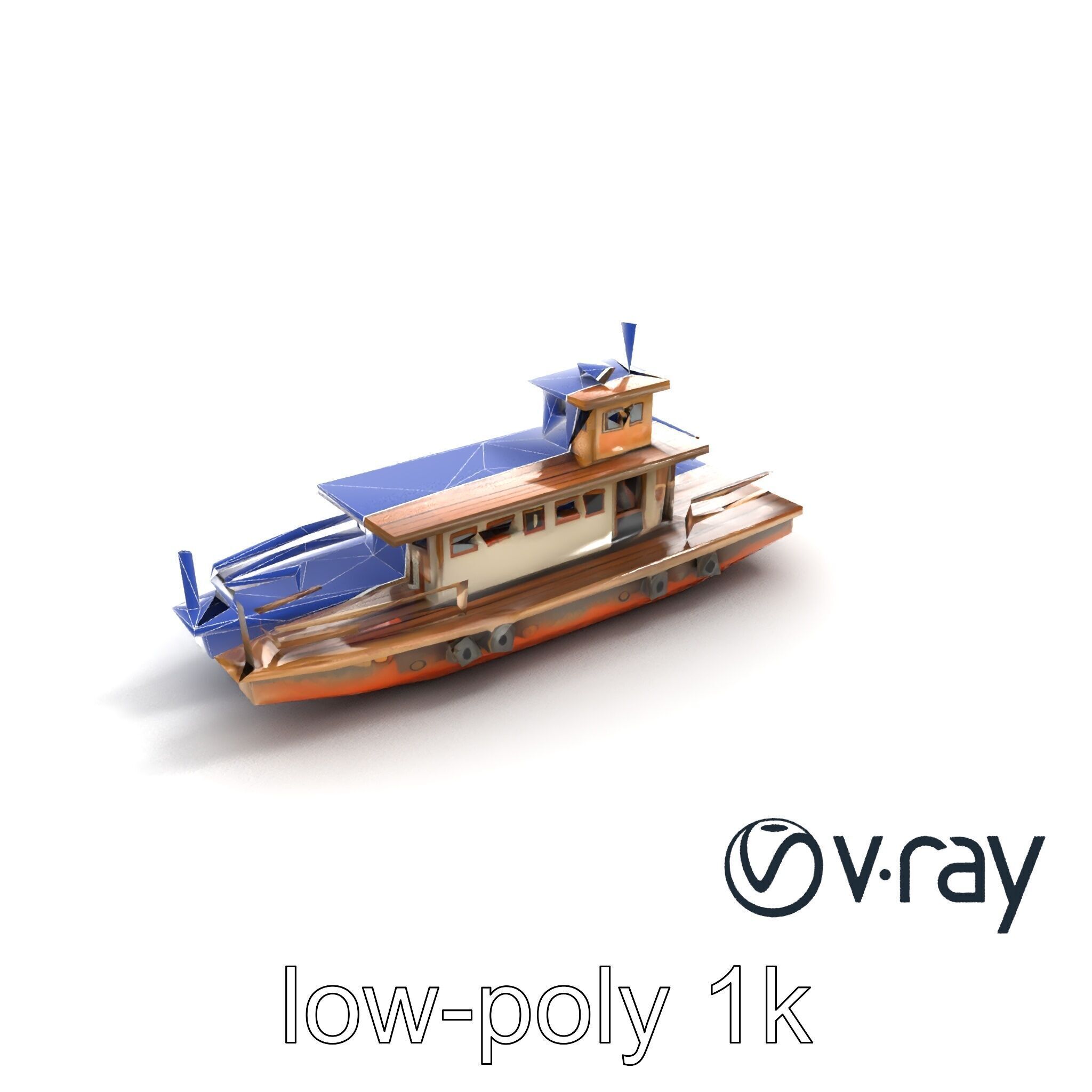 Historic Passage Ferry Early Century Model Pack Low-poly 3D model_16