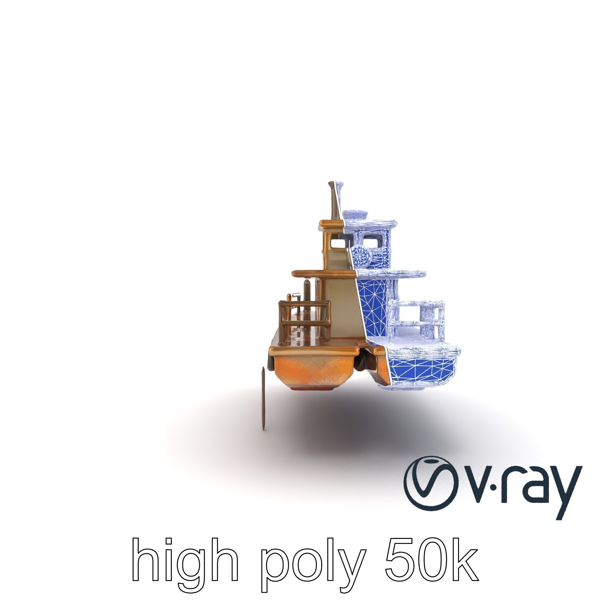 Historic Passage Ferry Early Century Model Pack Low-poly 3D model_20