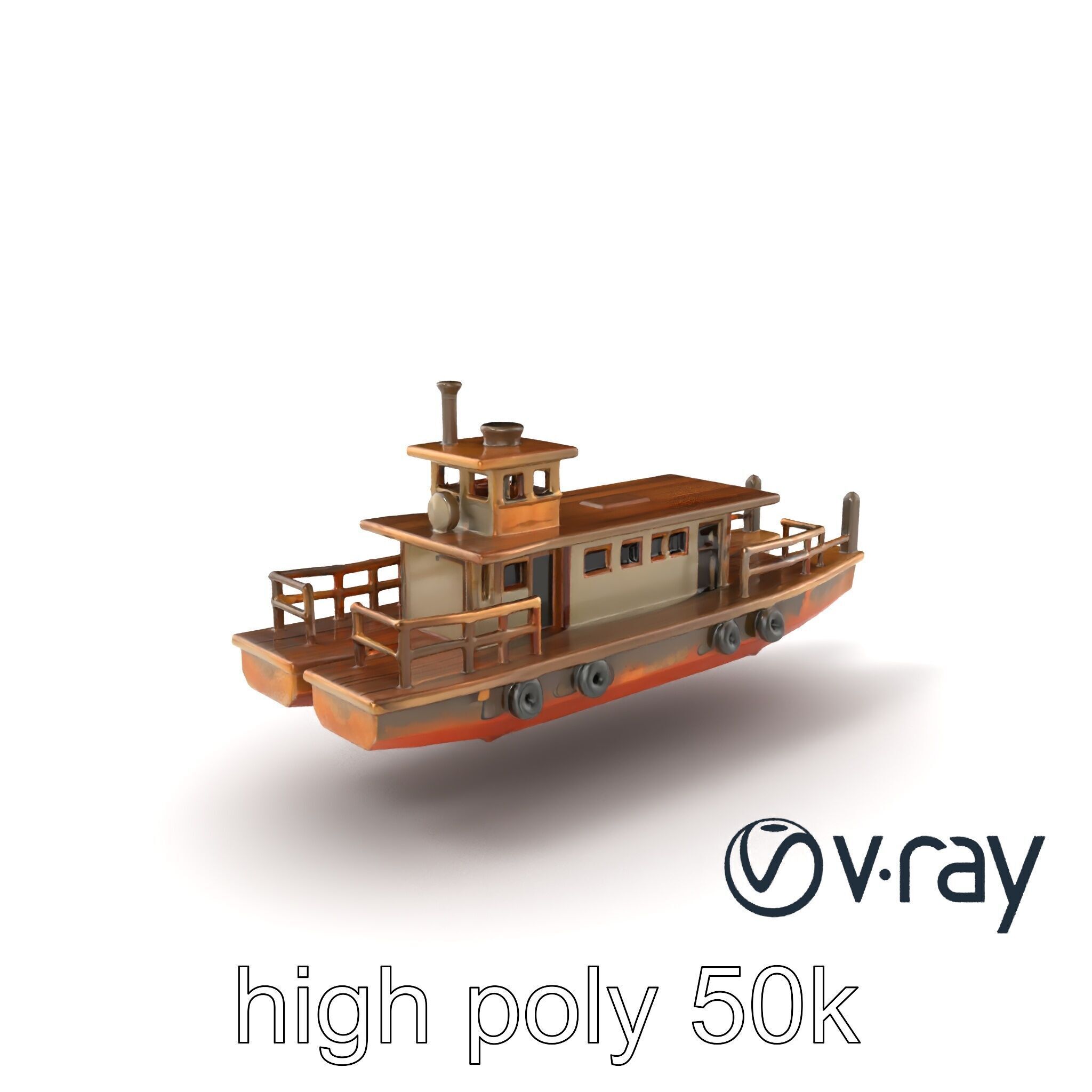 Historic Passage Ferry Early Century Model Pack Low-poly 3D model_2