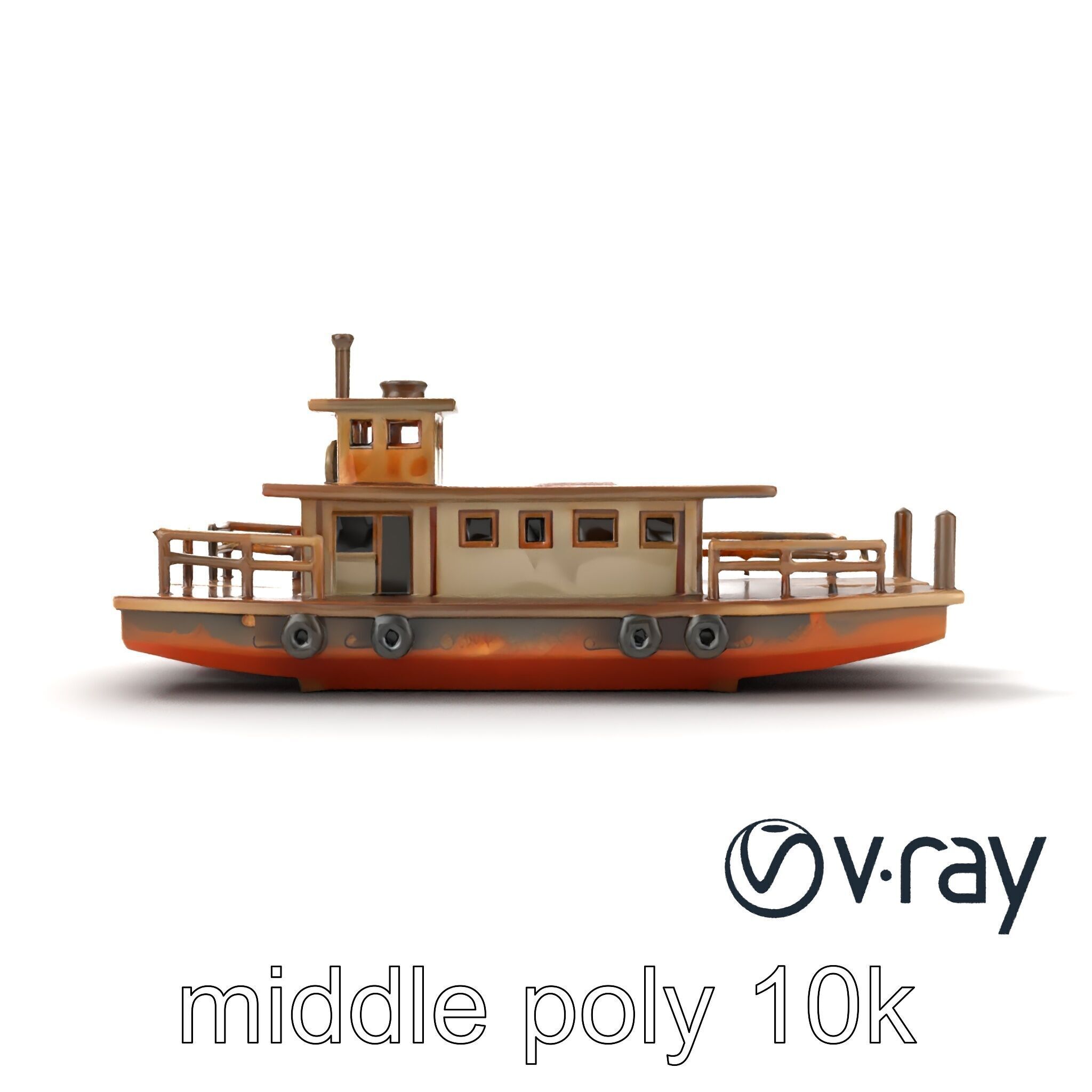 Historic Passage Ferry Early Century Model Pack Low-poly 3D model_17