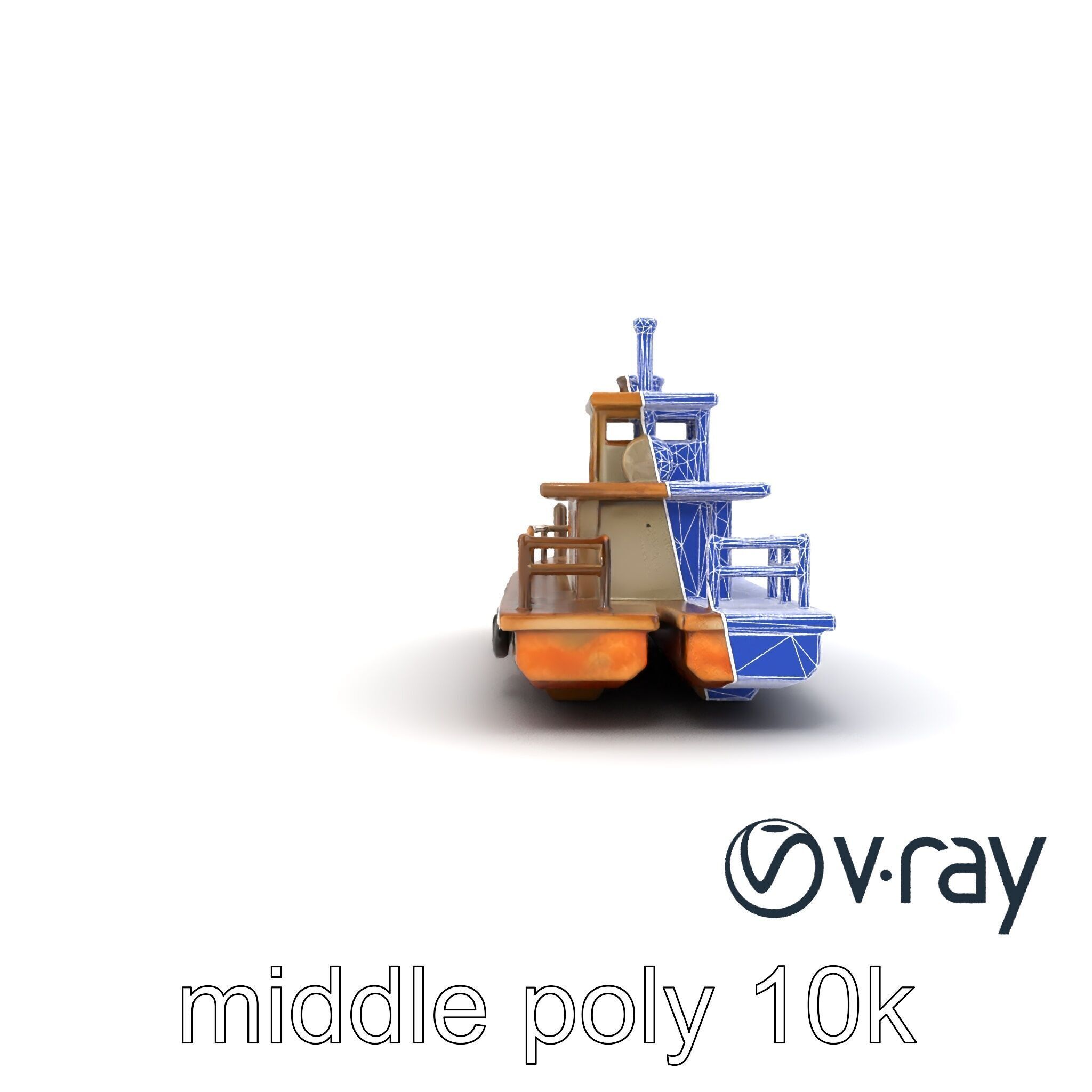 Historic Passage Ferry Early Century Model Pack Low-poly 3D model_29