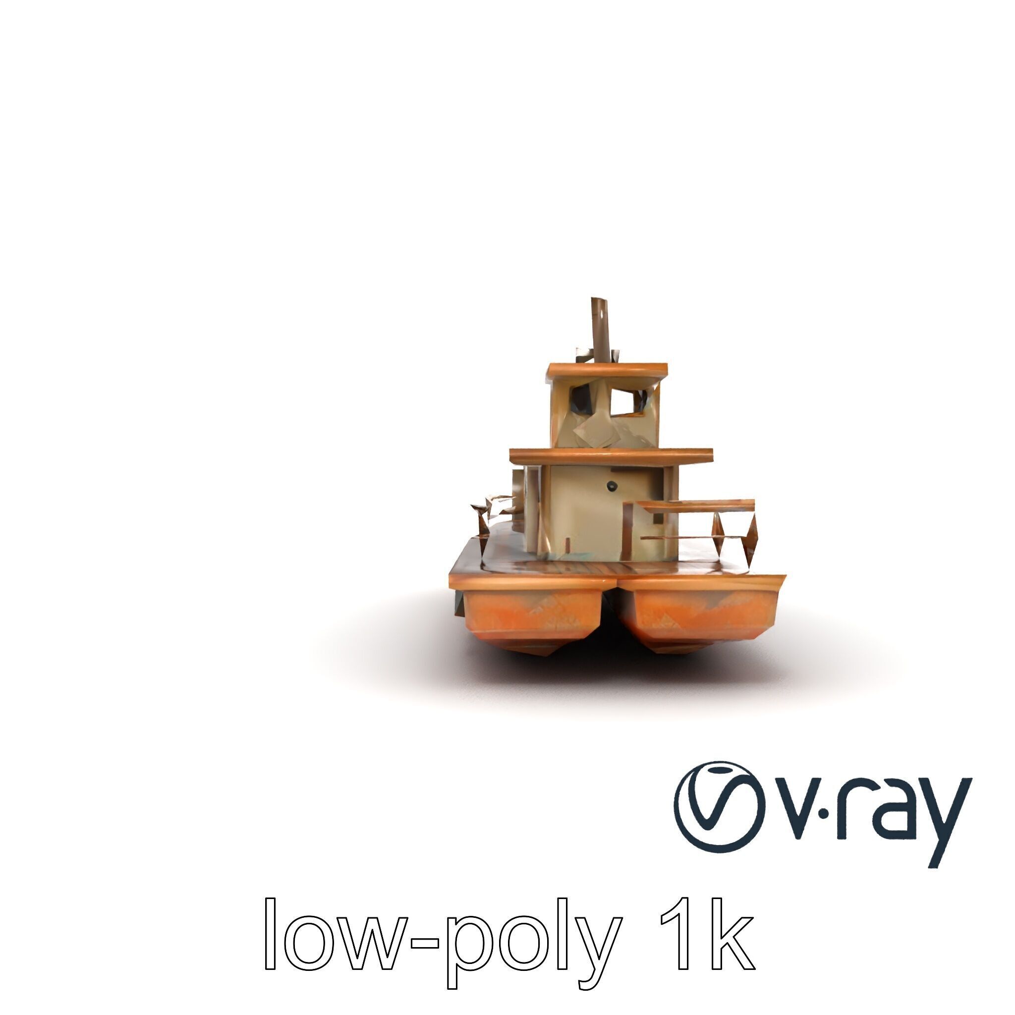 Historic Passage Ferry Early Century Model Pack Low-poly 3D model_11