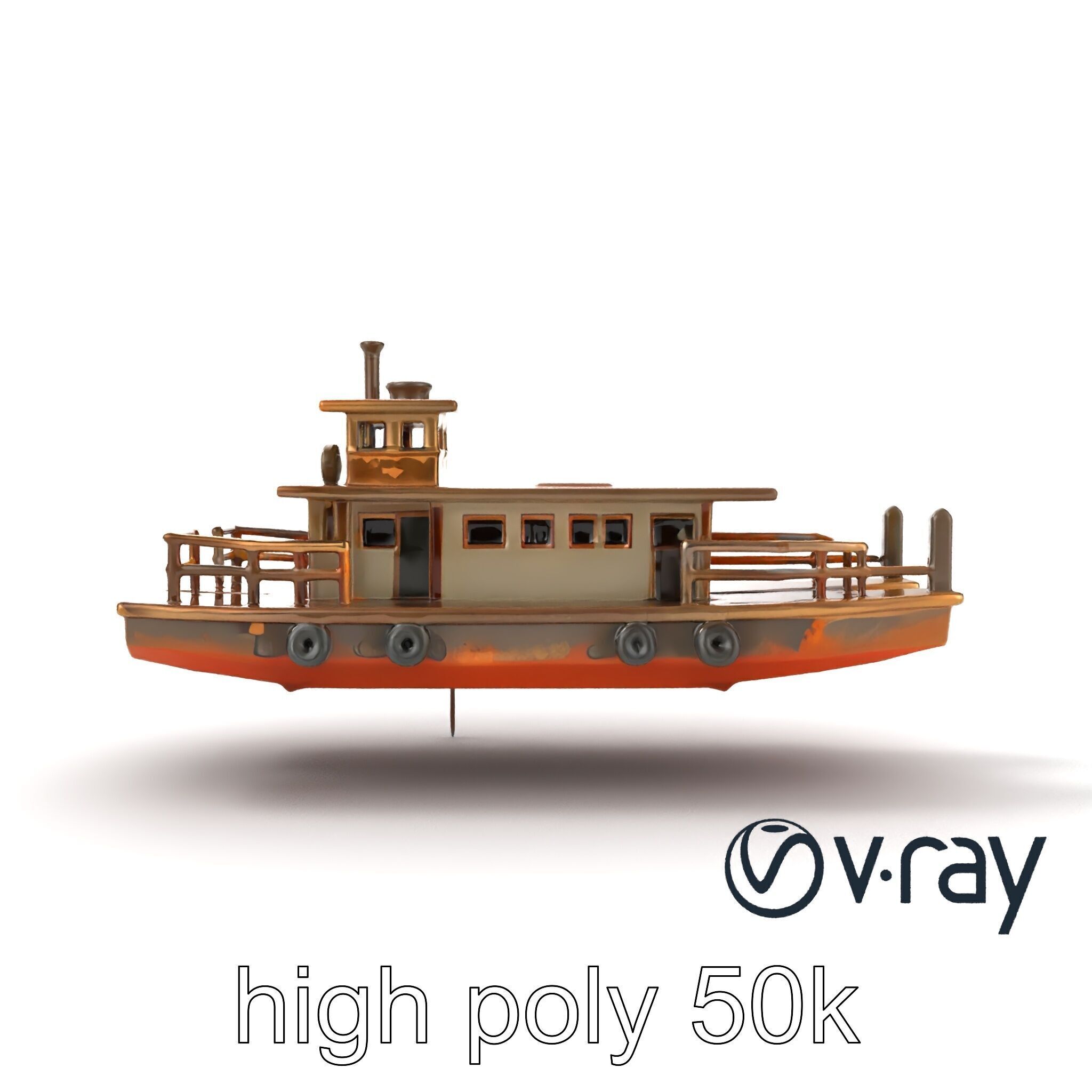 Historic Passage Ferry Early Century Model Pack Low-poly 3D model_27