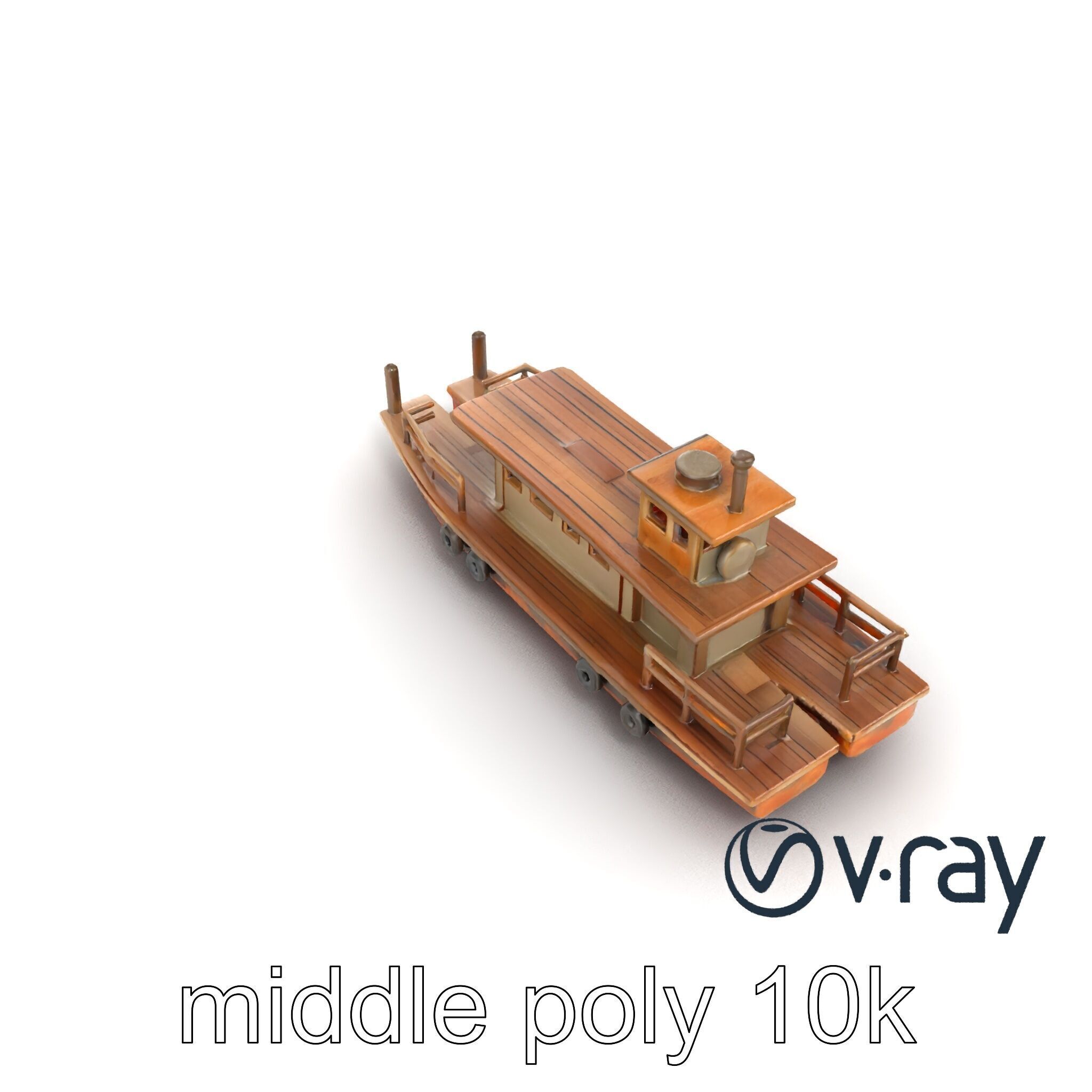 Historic Passage Ferry Early Century Model Pack Low-poly 3D model_18