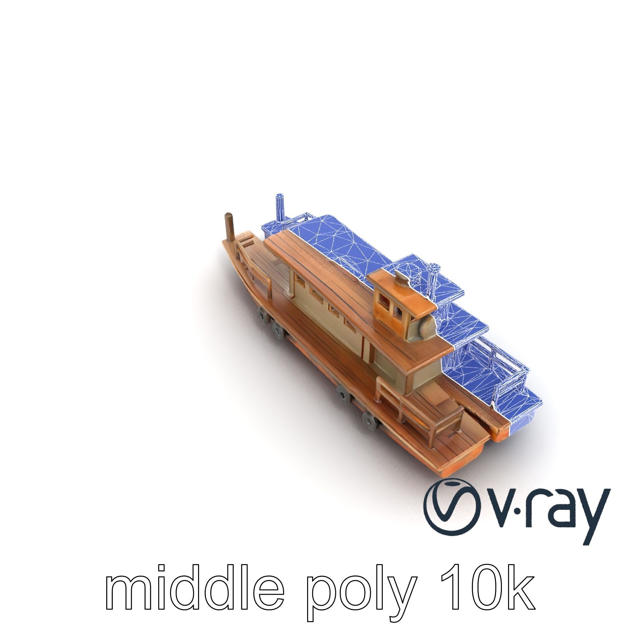 Historic Passage Ferry Early Century Model Pack Low-poly 3D model_14