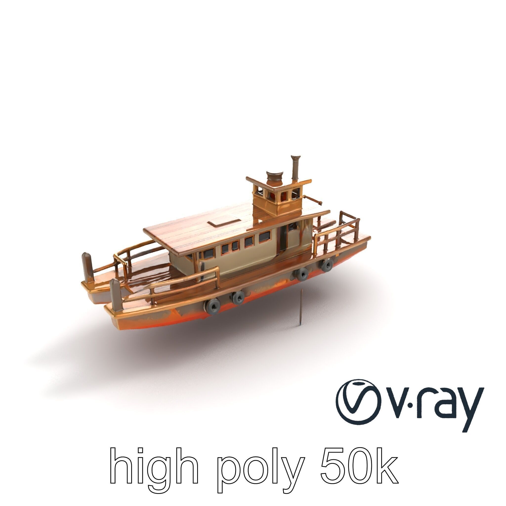 Historic Passage Ferry Early Century Model Pack Low-poly 3D model_9