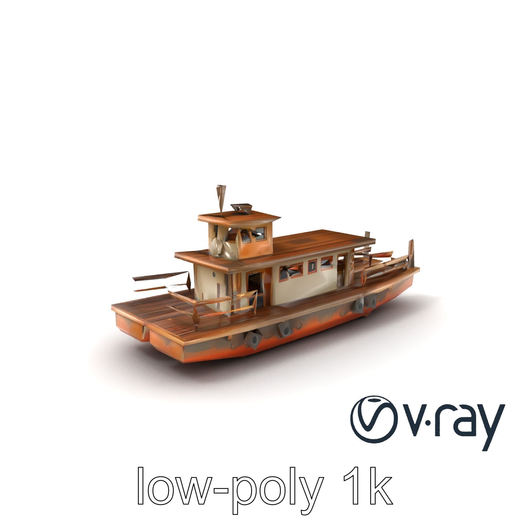 Historic Passage Ferry Early Century Model Pack Low-poly 3D model_4