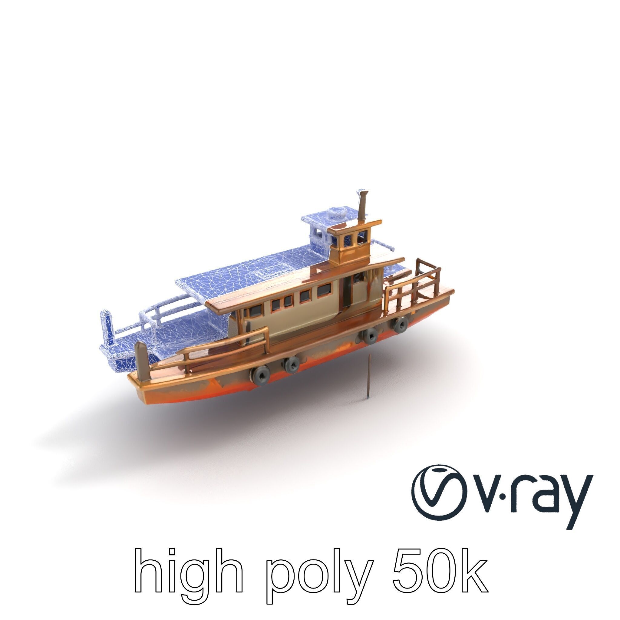 Historic Passage Ferry Early Century Model Pack Low-poly 3D model_19