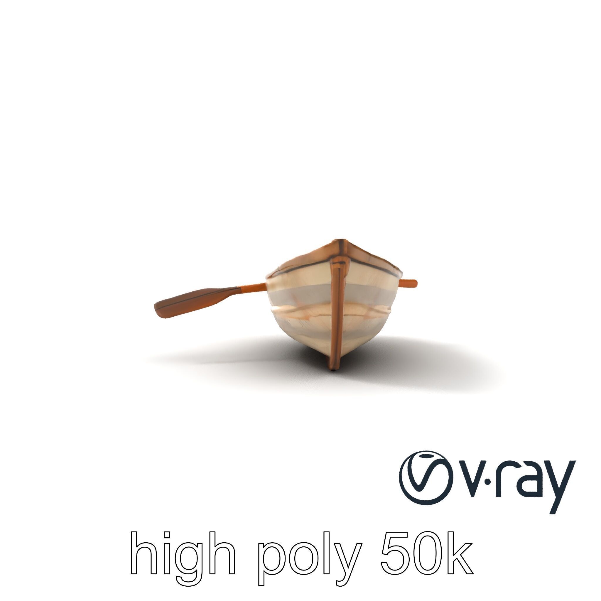 Weathered Rowboat with Cracked Hull and Oars model pack Low-poly 3D model_15