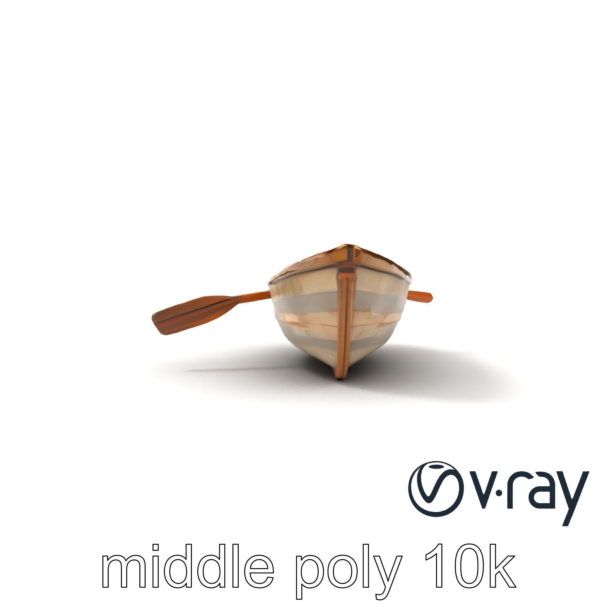 Weathered Rowboat with Cracked Hull and Oars model pack Low-poly 3D model_20