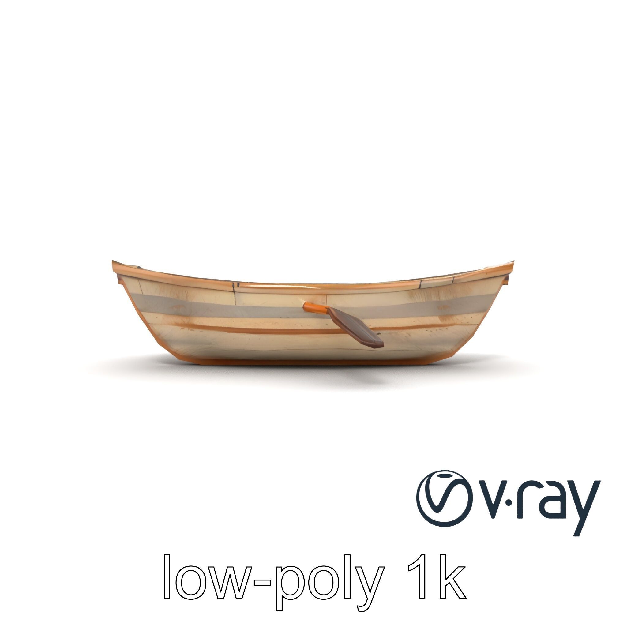 Weathered Rowboat with Cracked Hull and Oars model pack Low-poly 3D model_17