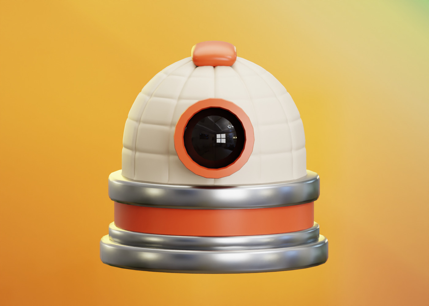 Astronomy Telescope Building Low-poly 3D model_4