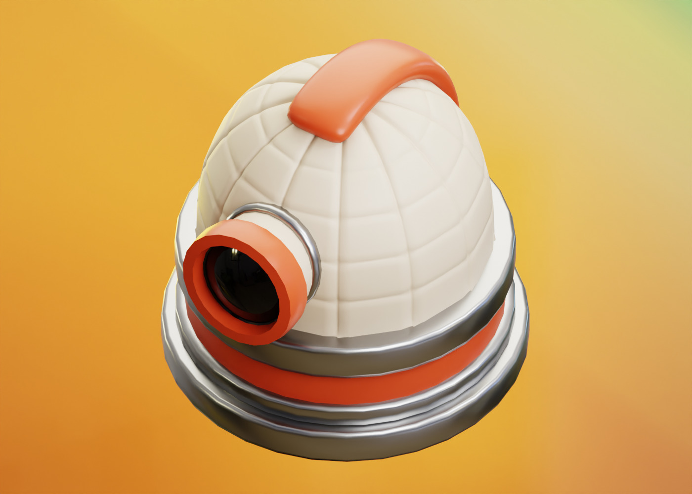 Astronomy Telescope Building Low-poly 3D model_8