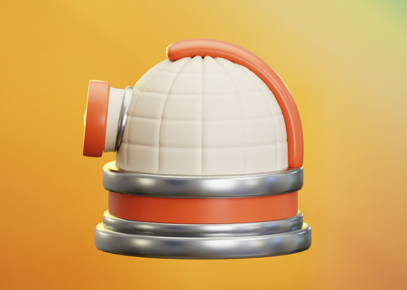 Astronomy Telescope Building Low-poly 3D model_6