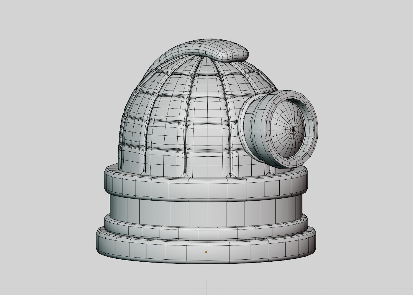 Astronomy Telescope Building Low-poly 3D model_1