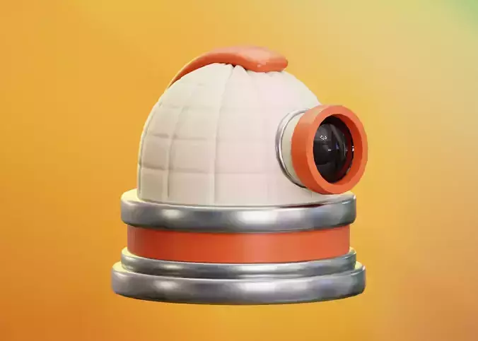 Astronomy Telescope Building Low-poly 3D model