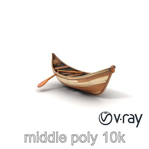 Weathered Rowboat Historical Storytelling model pack Low-poly 3D model