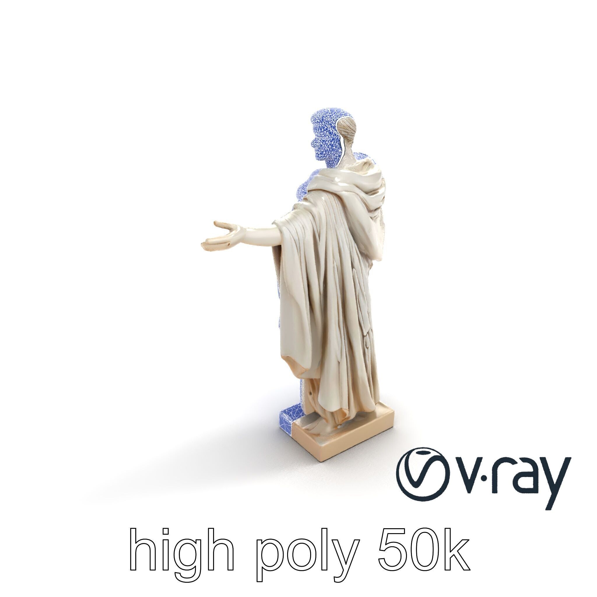 Roman Emperor Statue Toga Sculptural model pack Low-poly 3D model_26