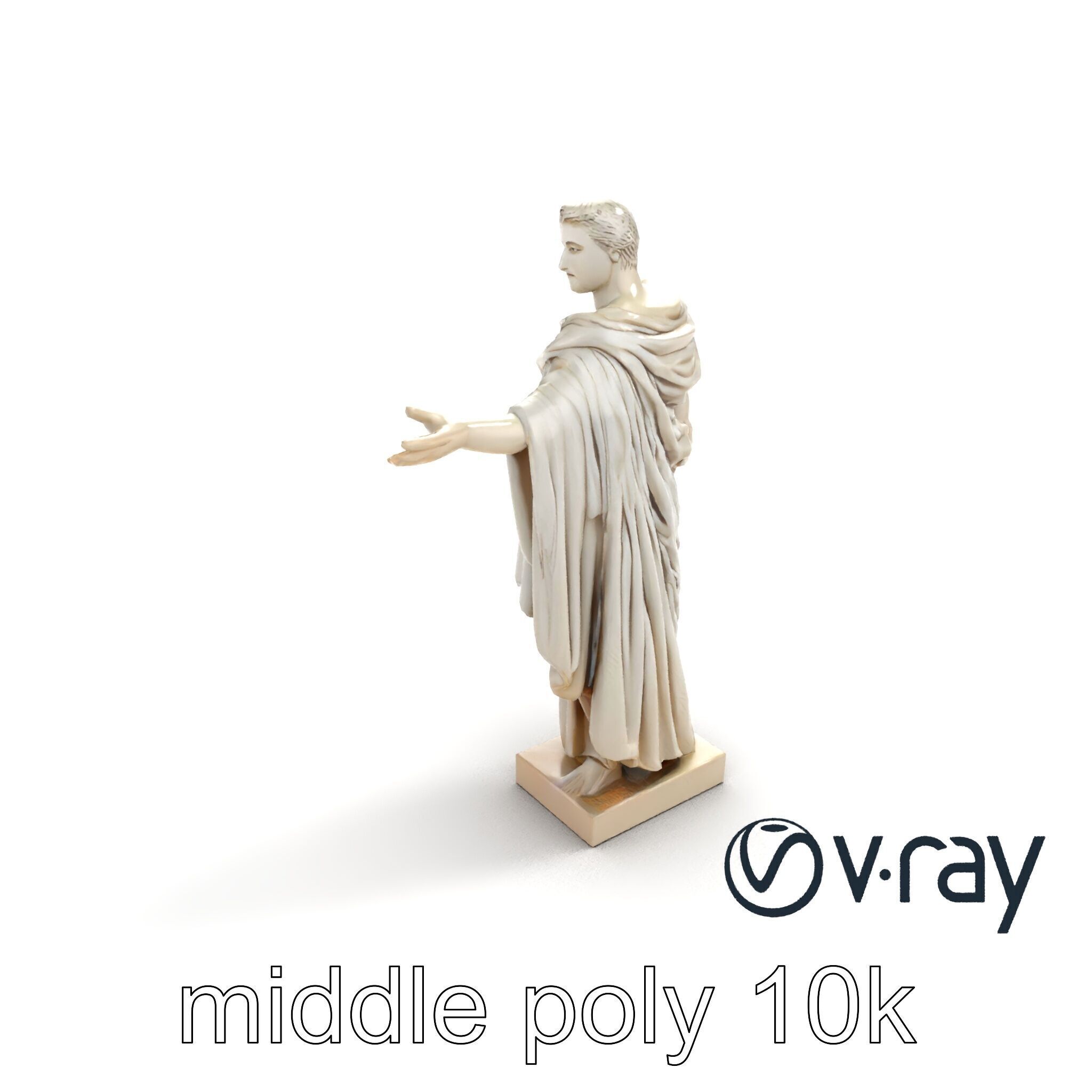 Roman Emperor Statue Toga Sculptural model pack Low-poly 3D model_8