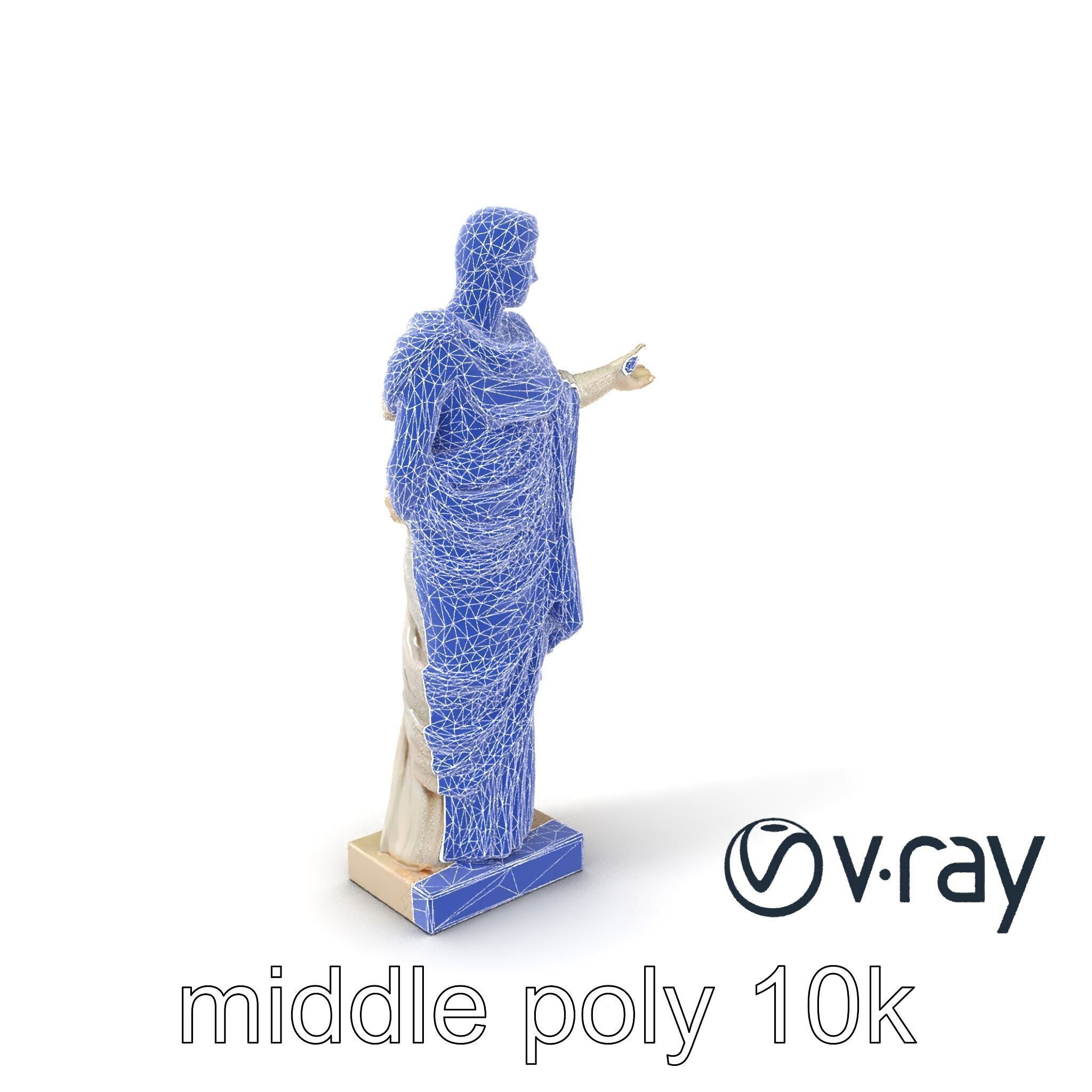 Roman Emperor Statue Toga Sculptural model pack Low-poly 3D model_6