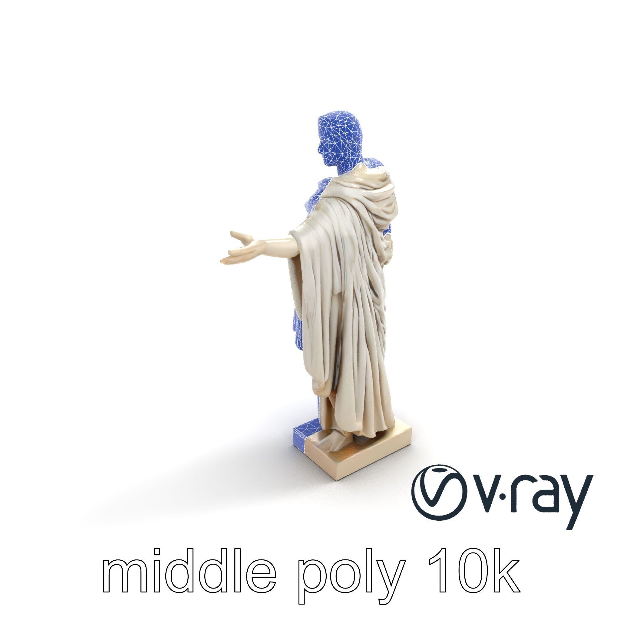 Roman Emperor Statue Toga Sculptural model pack Low-poly 3D model_11