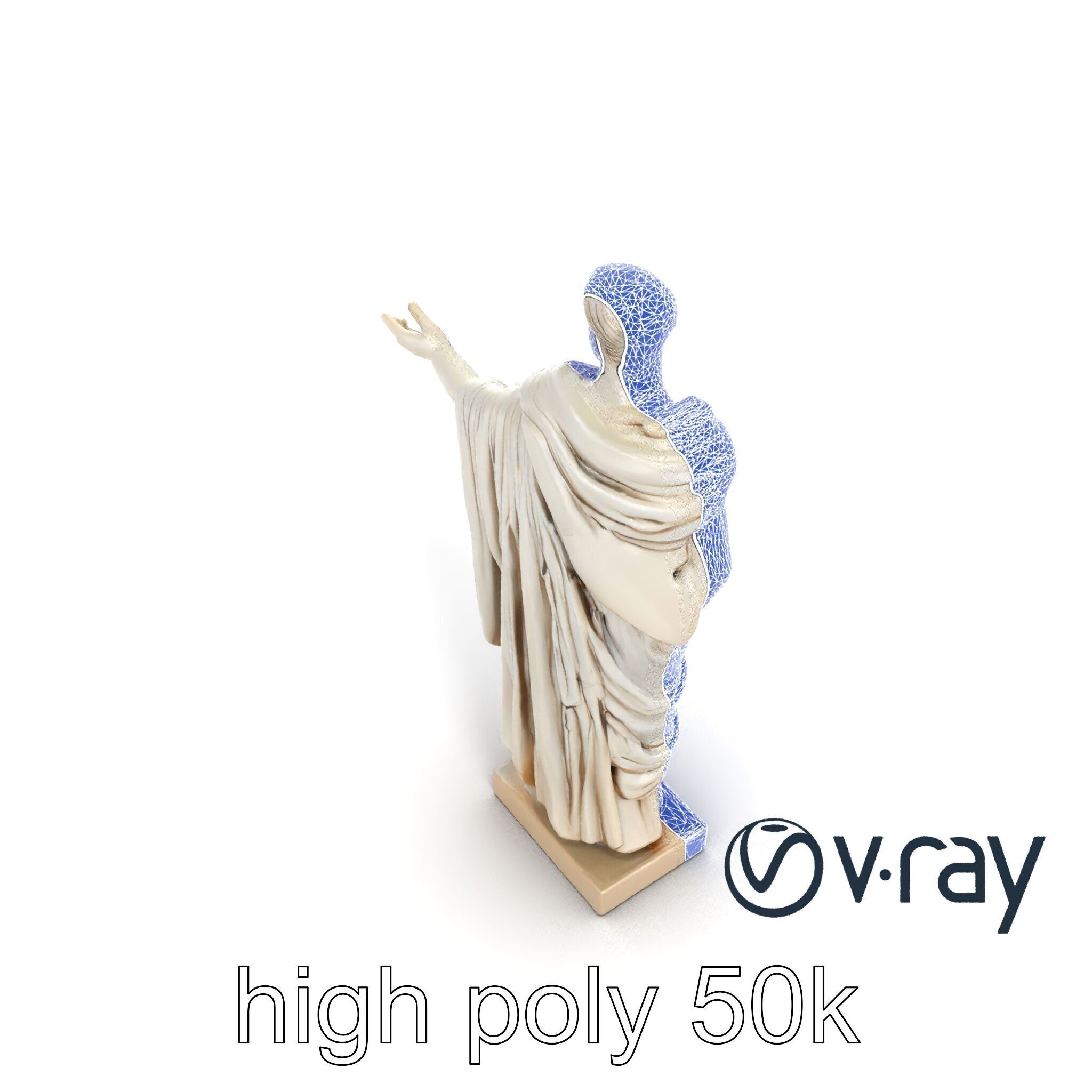 Roman Emperor Statue Toga Sculptural model pack Low-poly 3D model_17
