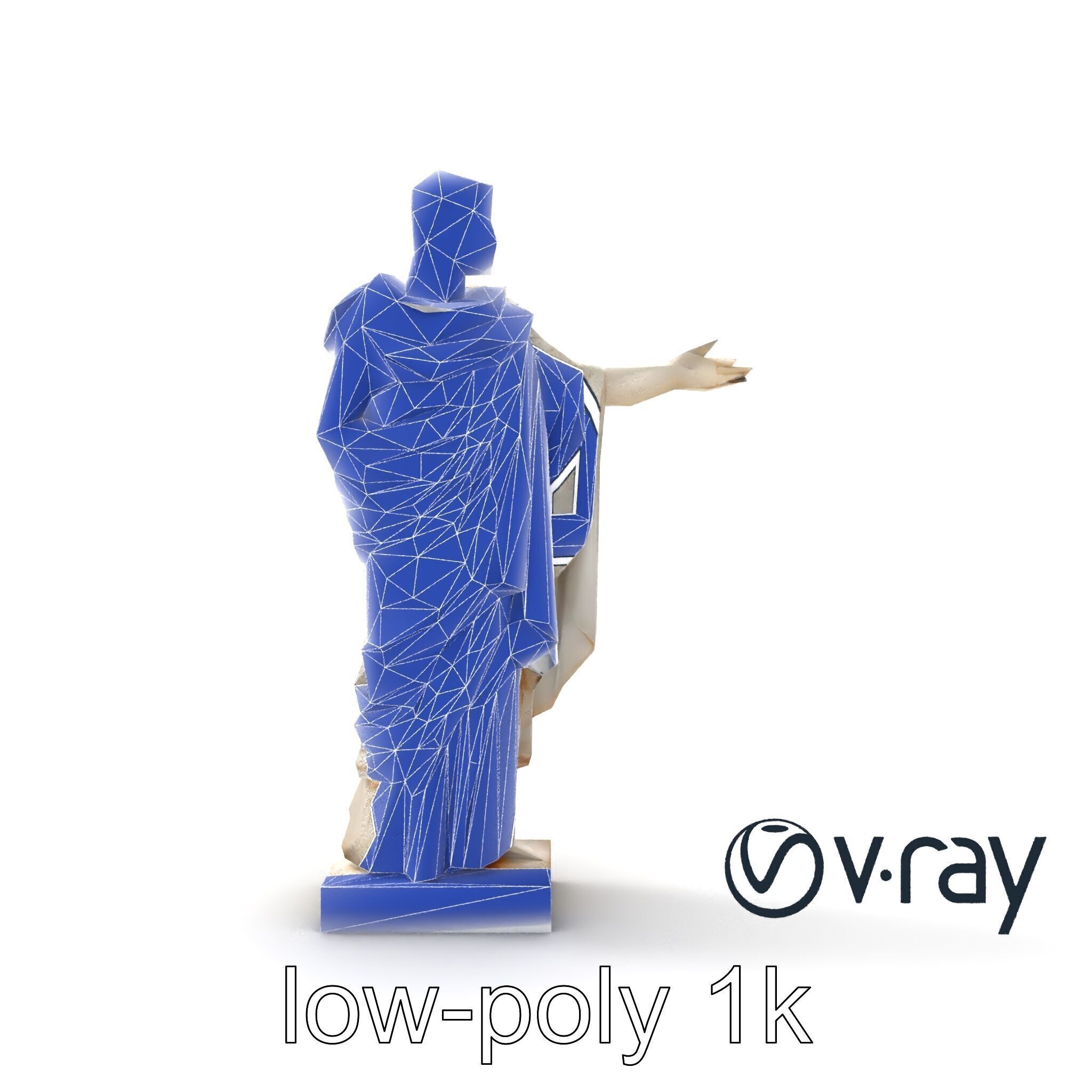Roman Emperor Statue Toga Sculptural model pack Low-poly 3D model_12