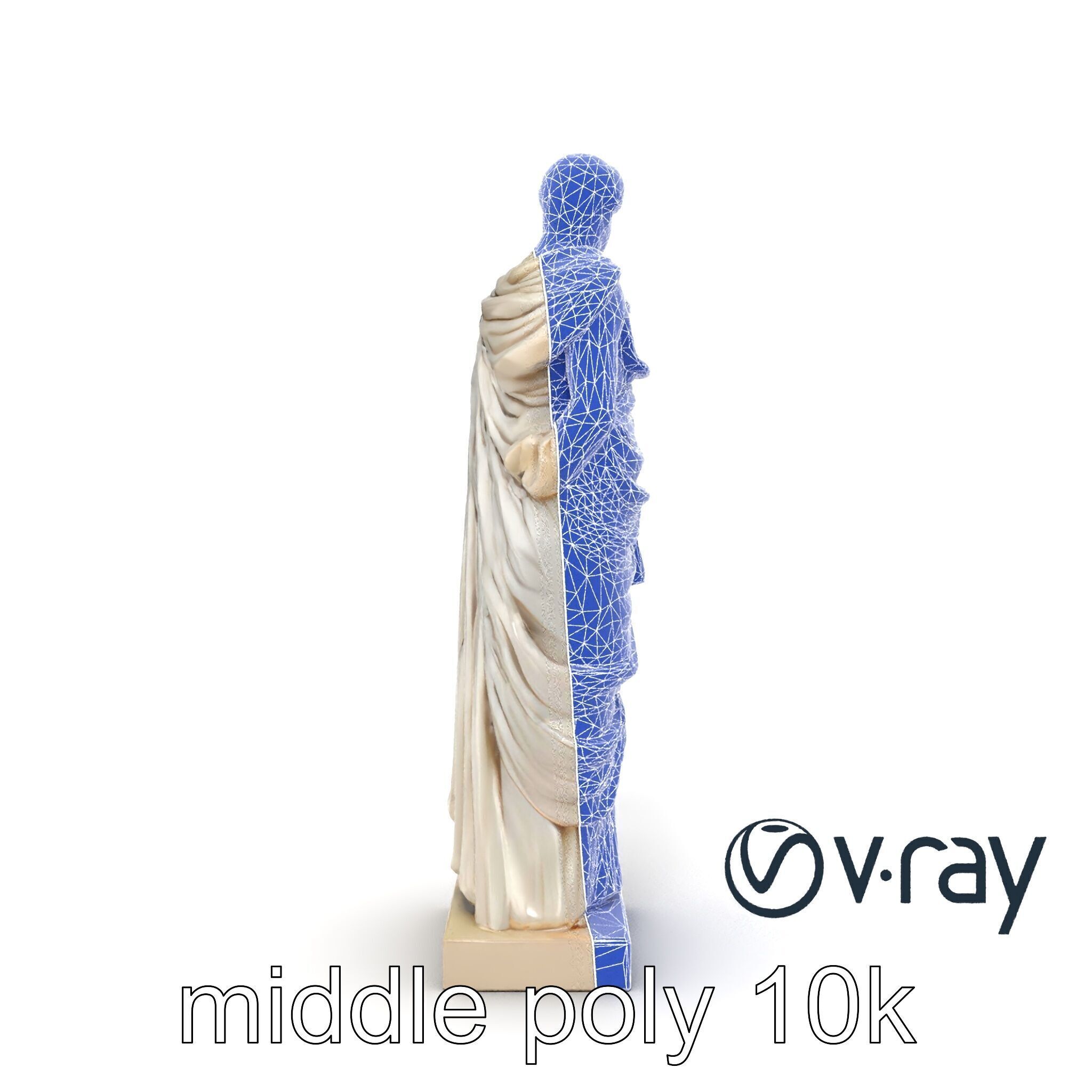 Roman Emperor Statue Toga Sculptural model pack Low-poly 3D model_19