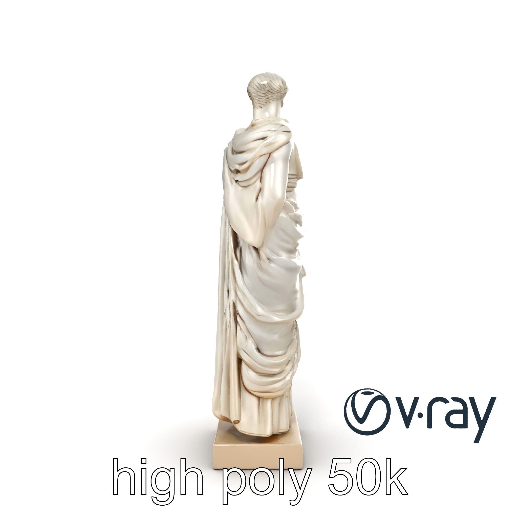 Roman Emperor Statue Toga Sculptural model pack Low-poly 3D model_24
