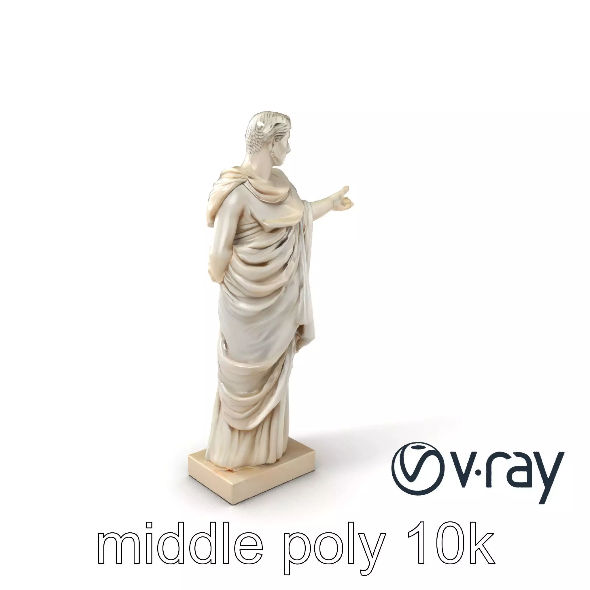 Roman Emperor Statue Toga Sculptural model pack Low-poly 3D model_0