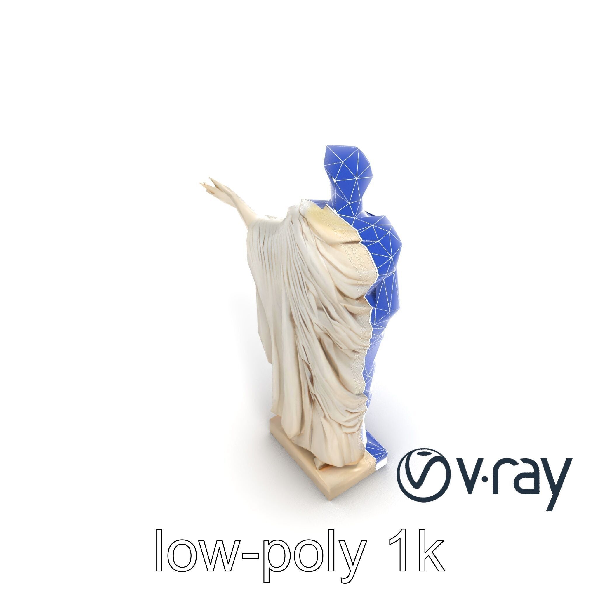 Roman Emperor Statue Toga Sculptural model pack Low-poly 3D model_18