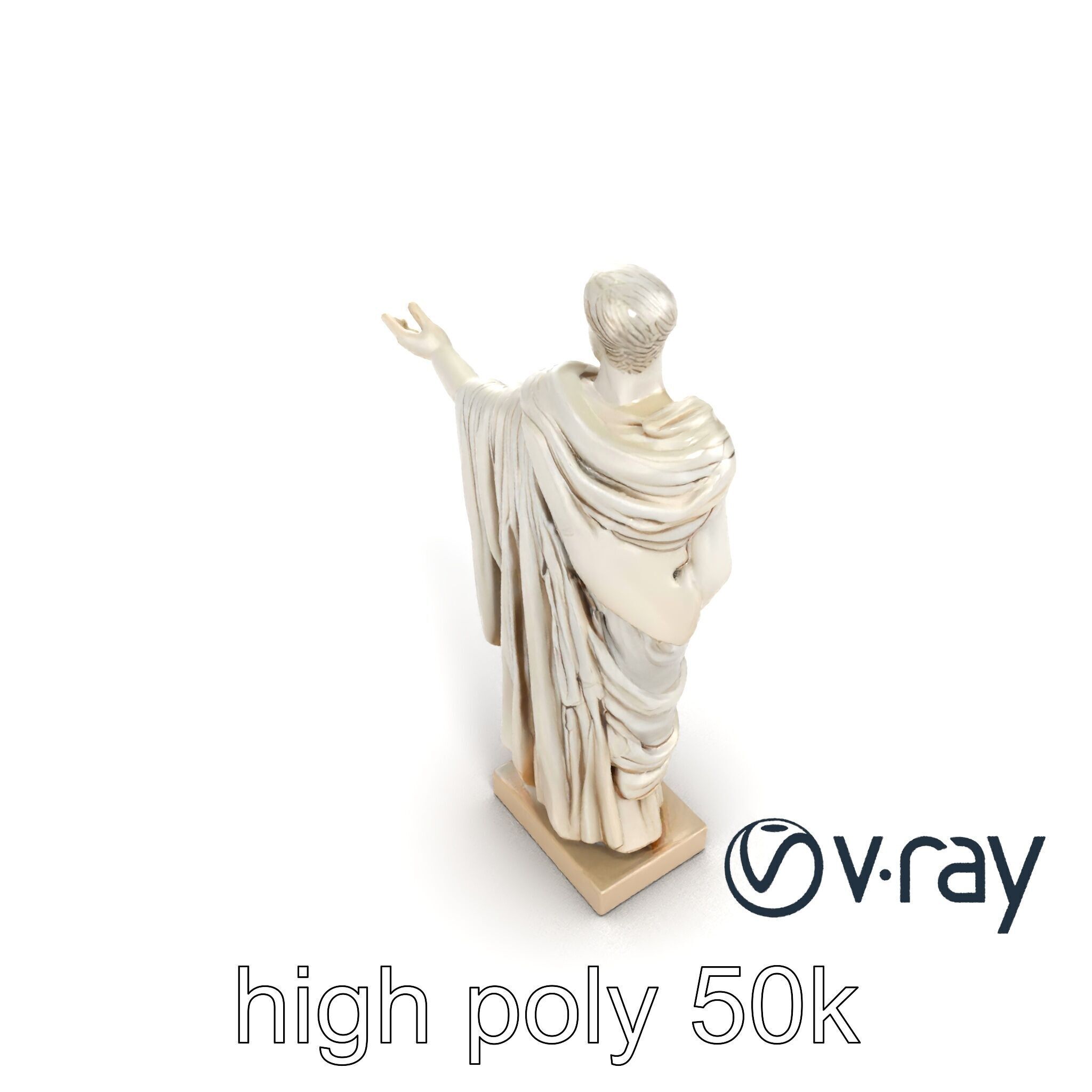Roman Emperor Statue Toga Sculptural model pack Low-poly 3D model_23