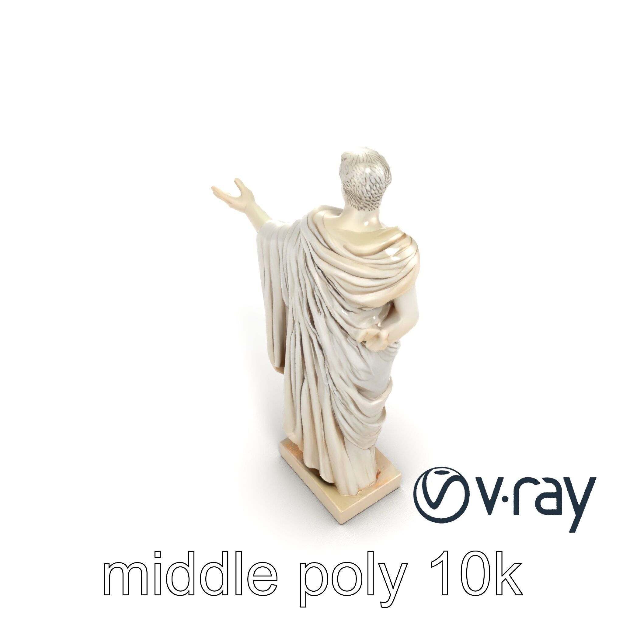 Roman Emperor Statue Toga Sculptural model pack Low-poly 3D model_31