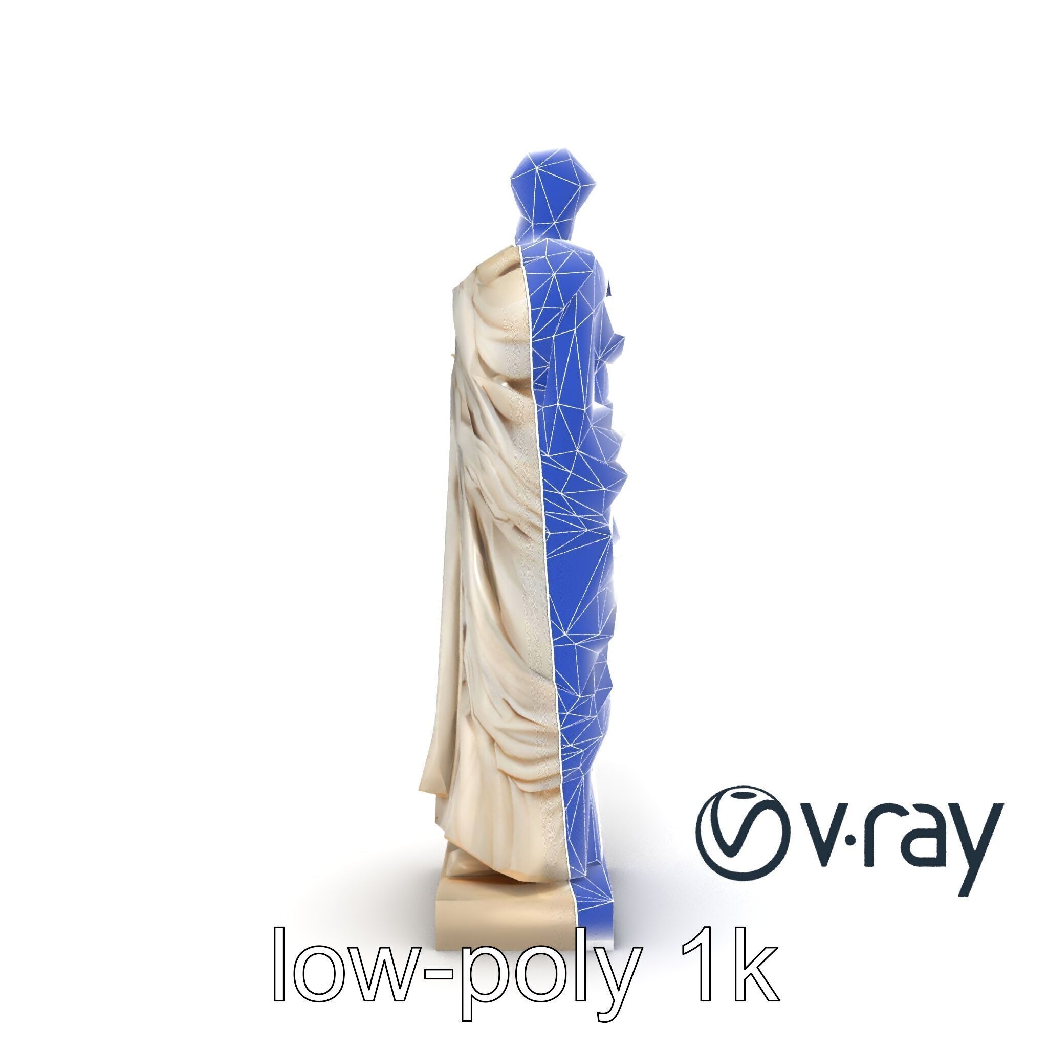 Roman Emperor Statue Toga Sculptural model pack Low-poly 3D model_27
